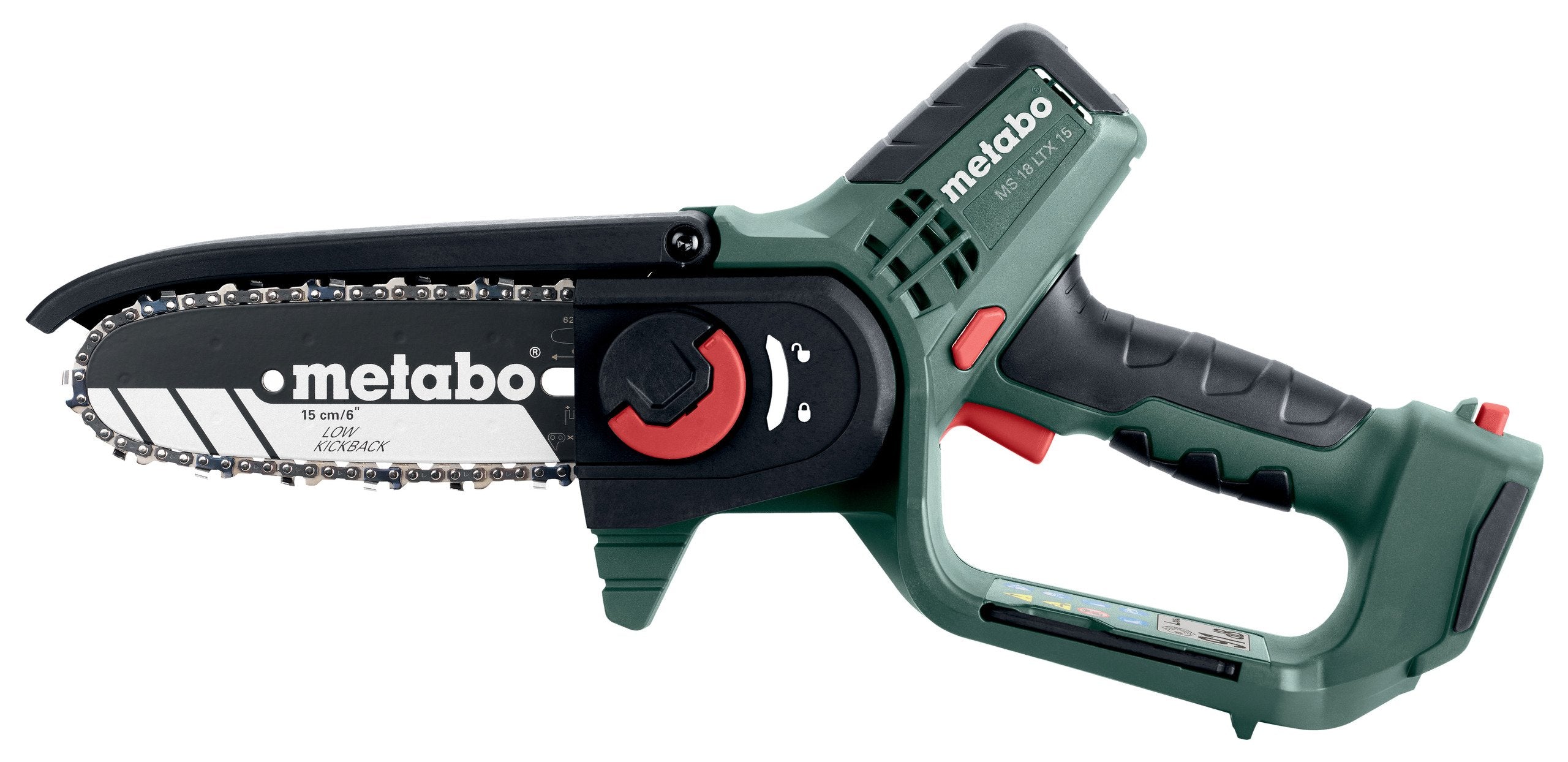 Metabo Akku-Gehölzschneider MS 18 LTX 15 – Kompakter, sicherer Astschneider für Garten & Revier
