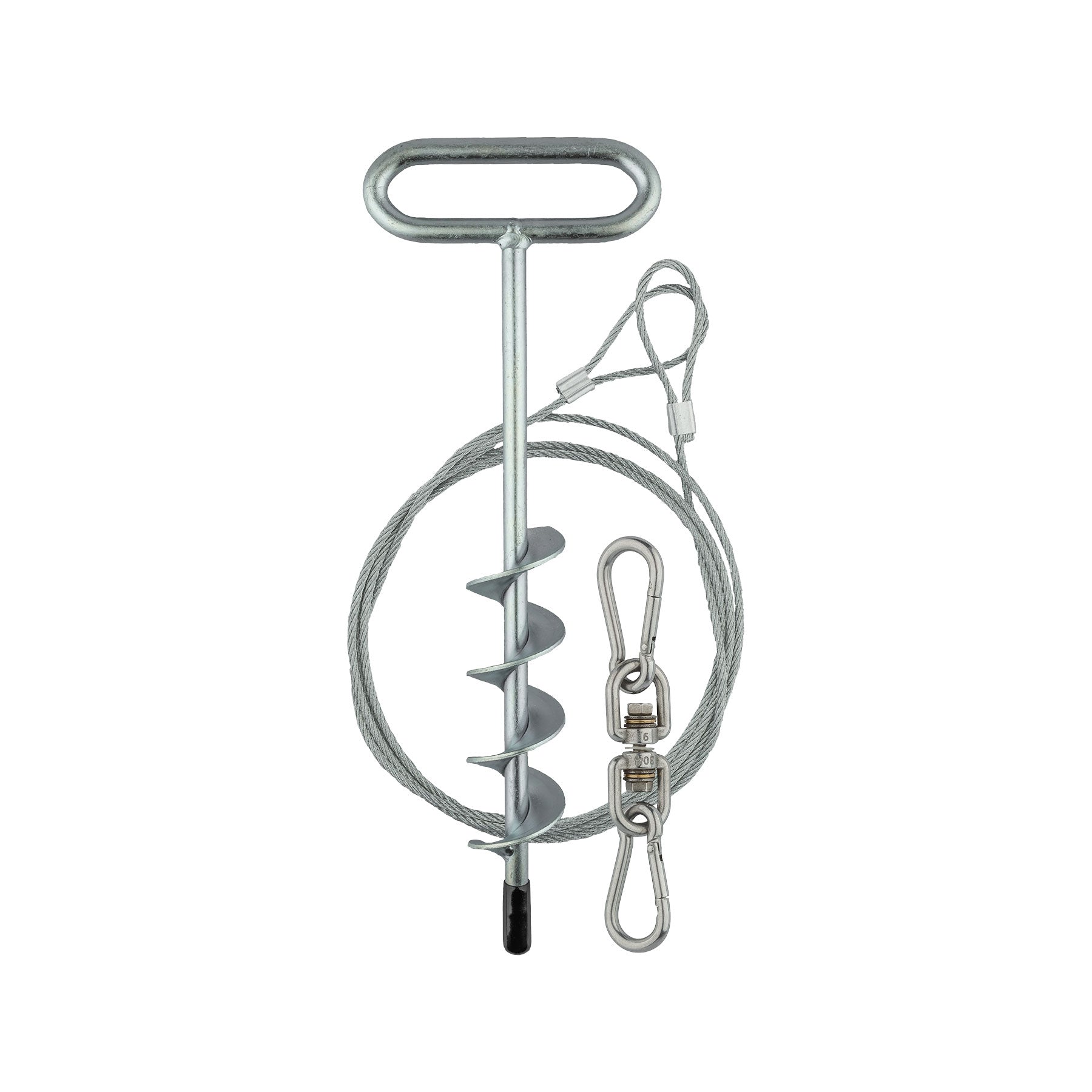 EUROHUNT Anker-Set XXL für Futtertrommeln verzinkter Bodenanker mit Stahlseil