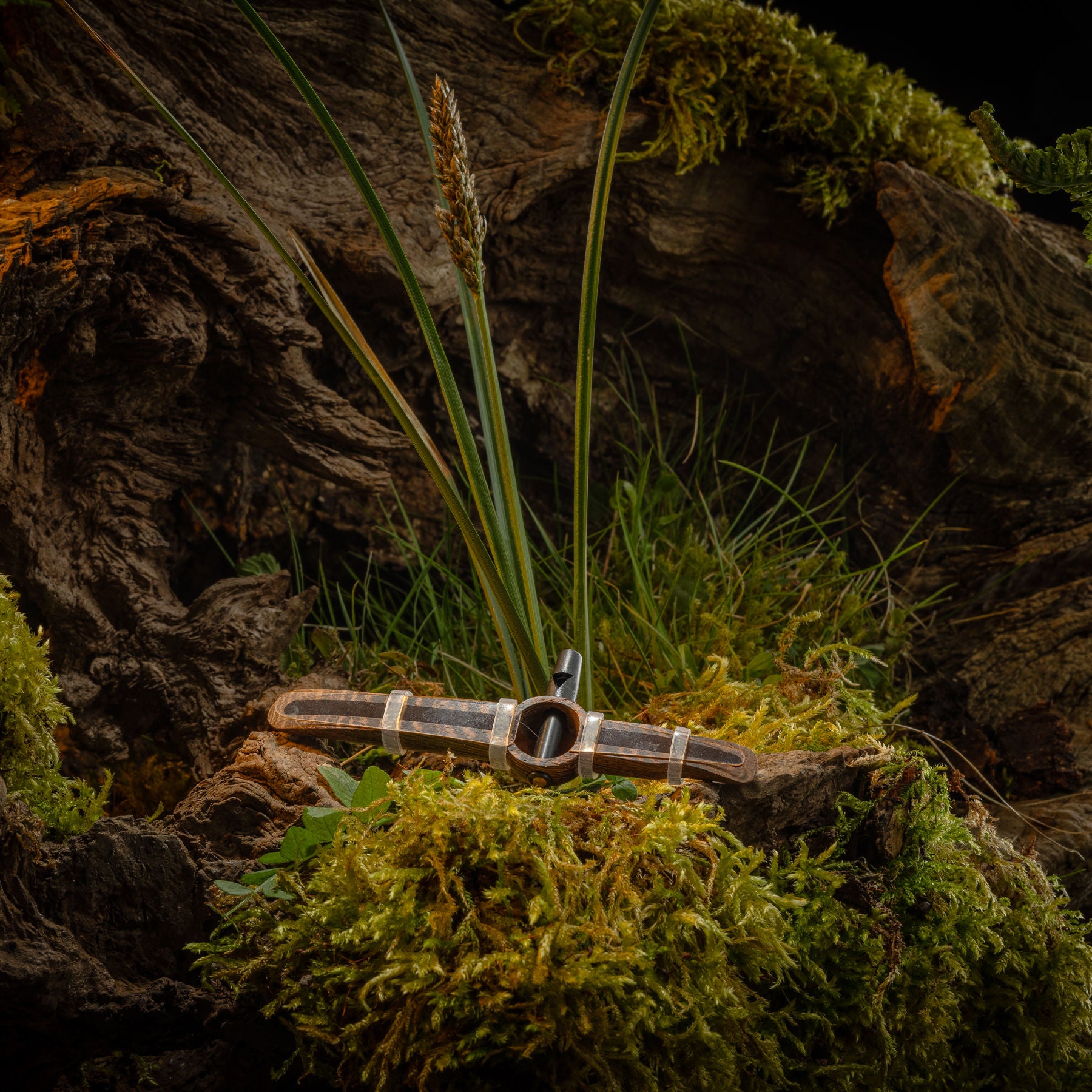 EUROHUNT Wenge Edelholzmundblatter mit Mauspfeife Hasenklage und Filzetui