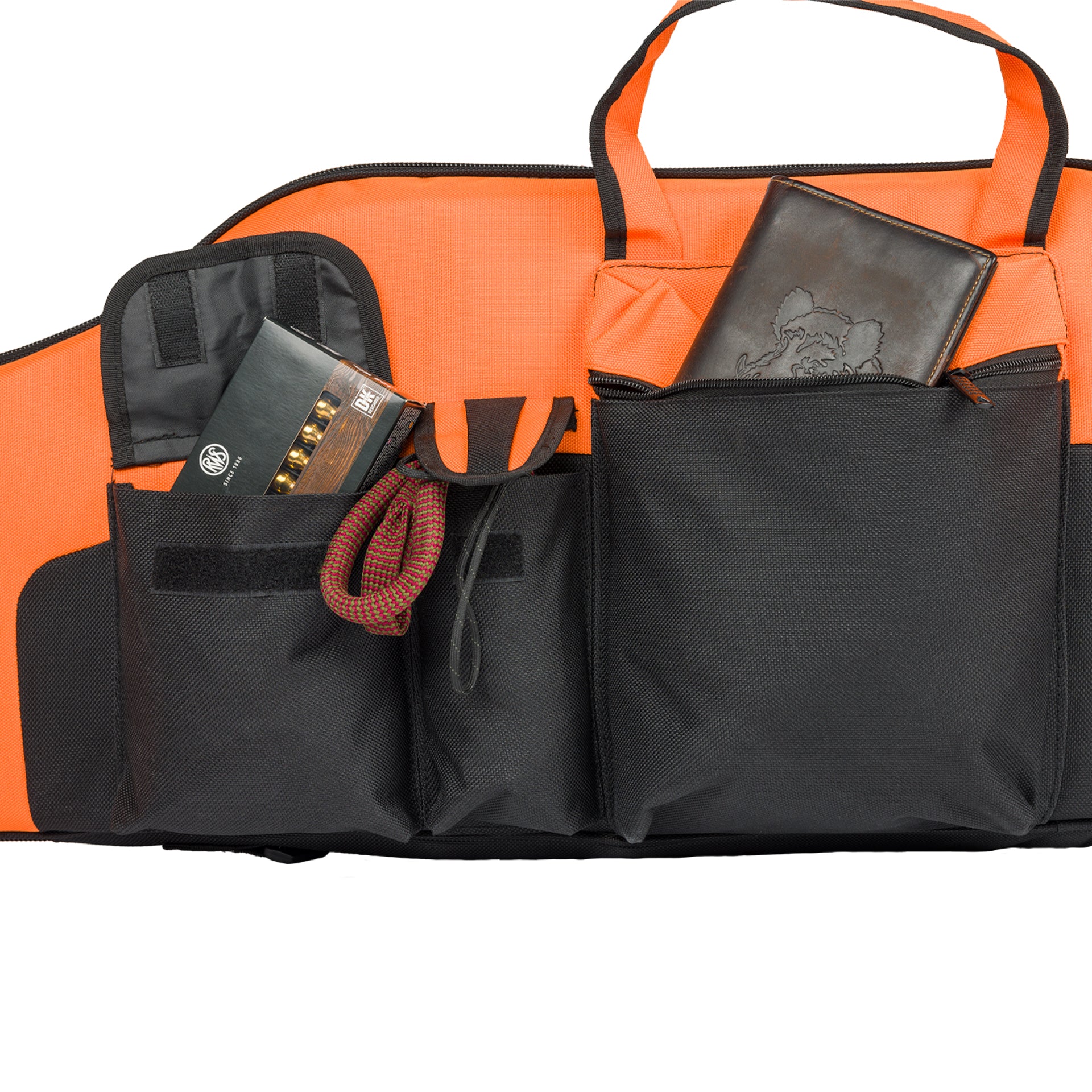 EUROHUNT Gewehrfutteral Schwarz Orange 135x35cm für Langwaffen mit Außentaschen