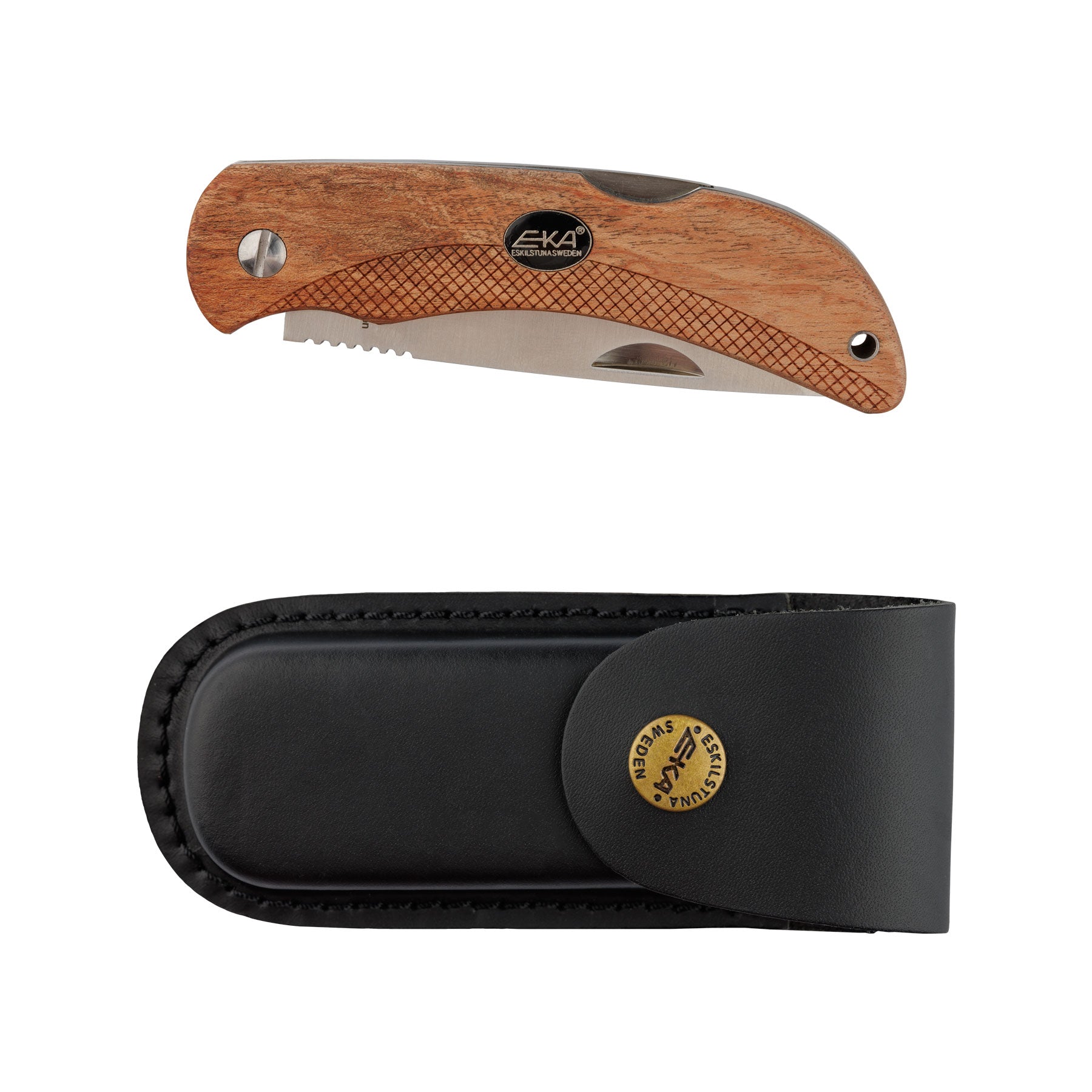EKA Swede 10 Wood Klappmesser mit Bubingaholz-Griff und Sandvik-Klinge