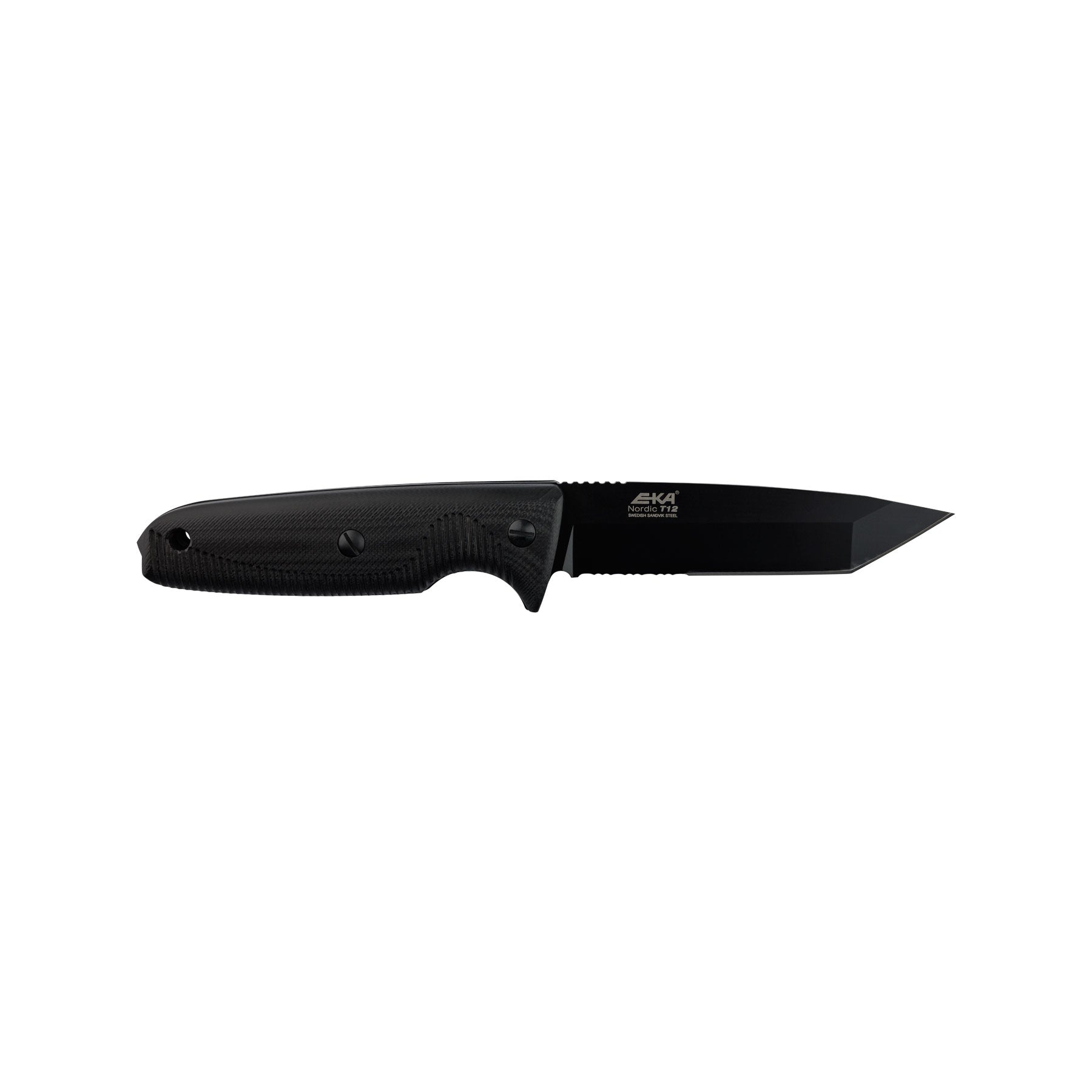 EKA Nordic T12 Black Survival Messer mit 4mm Drop-Point Klinge