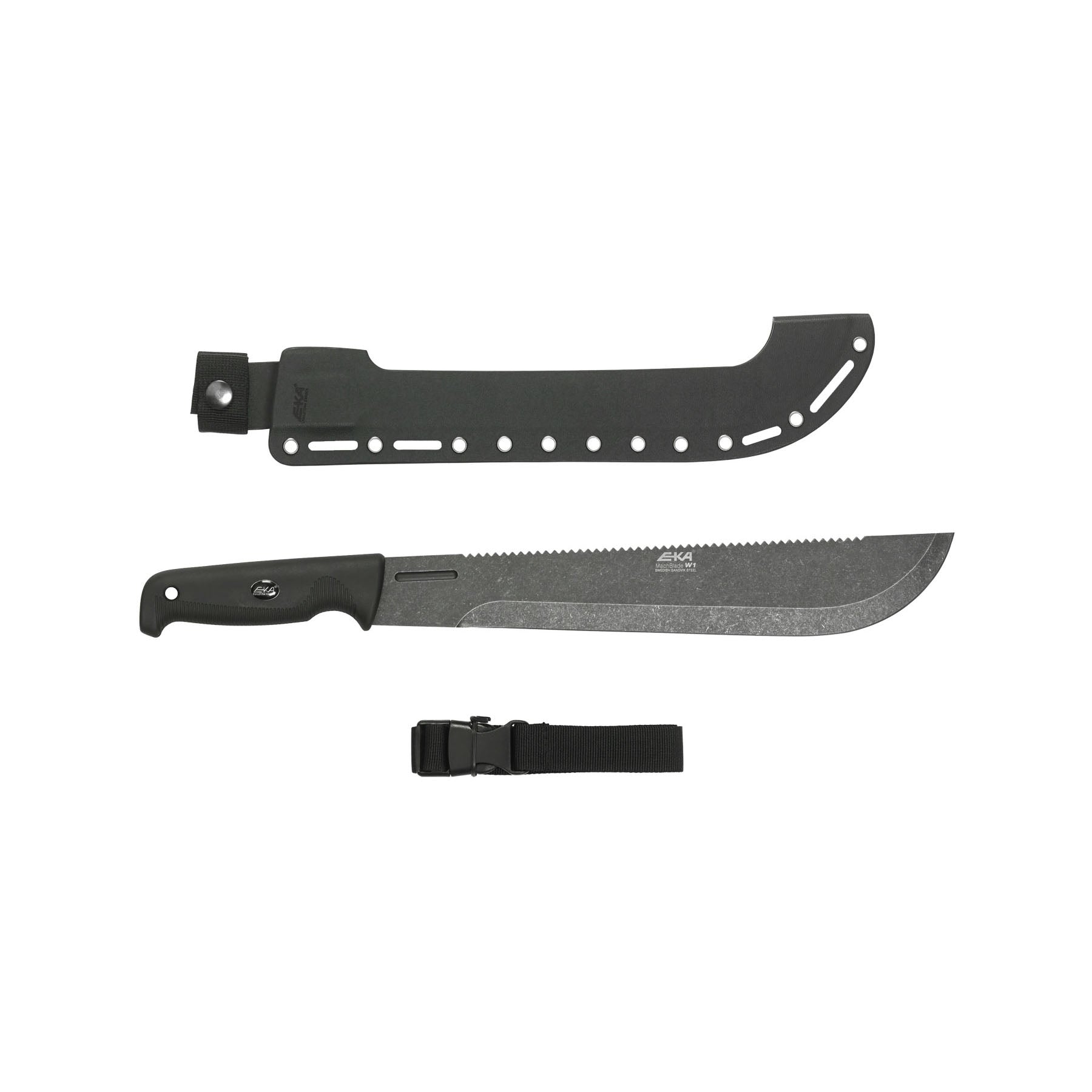 EKA MatchBlade W1 Black Robustes Buschmesser mit 305mm Sägerücken Klinge