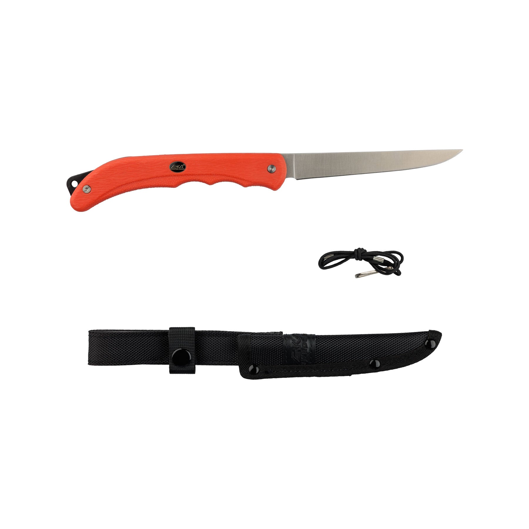 EKA Duo Orange Schwenkmesser - Profi Filetiermesser für Jagd und Angeln