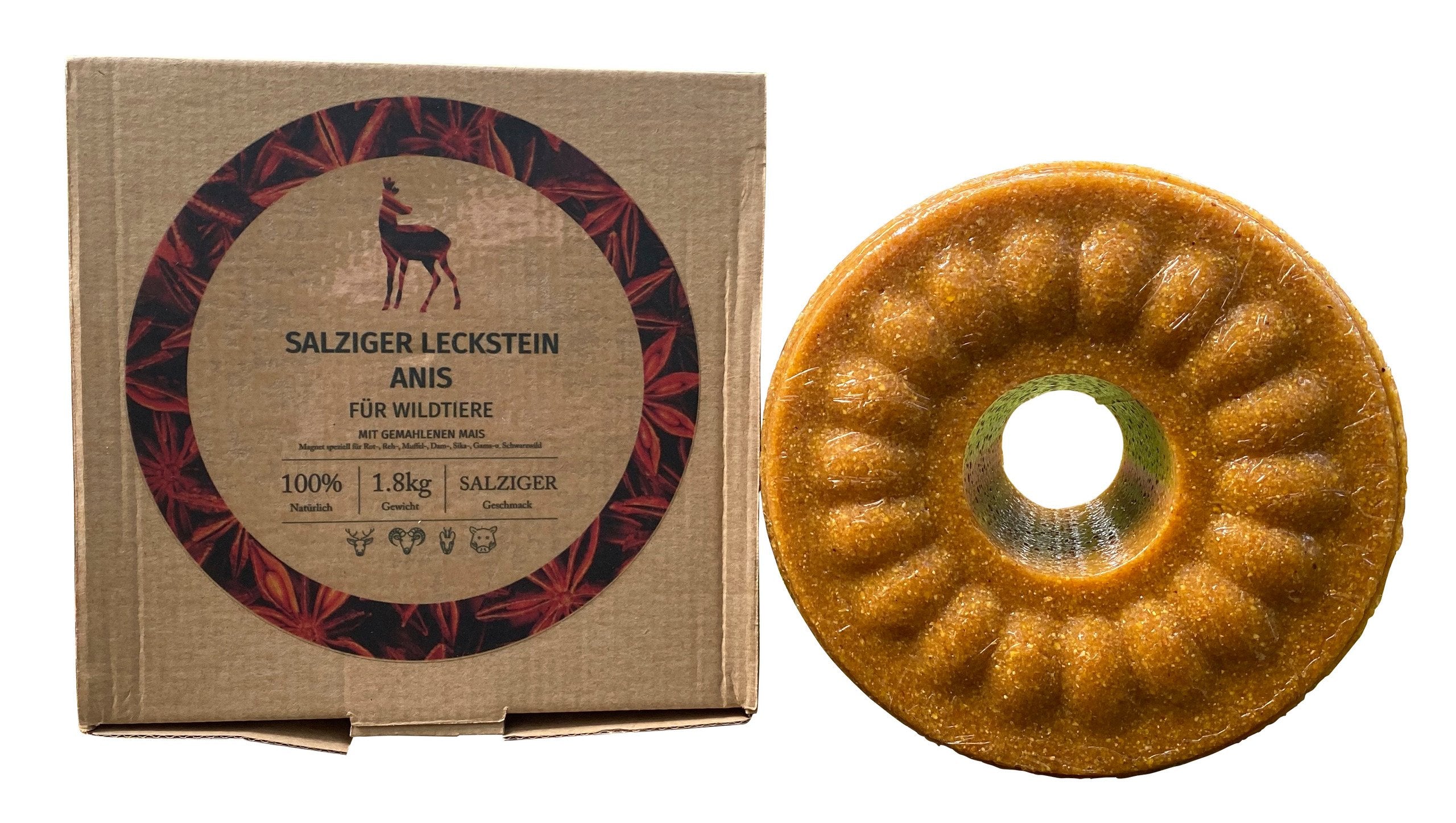 Wildlutscher Spezial-Leckstein Anis für Reh, Rot, Schwarz, Muffelwild – Effektive Lockwirkung