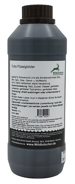 Wildlutscher Turbo Flüssiglockmittel für Wild: Starker Geruch, lange Wirkung, natürliche Inhaltsstoffe
