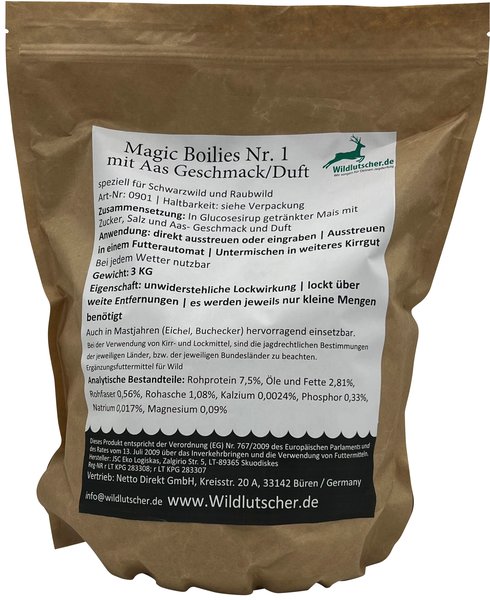 Wildlutscher Magic Lockstoff Boilies für Wildtiere - Intensive Geruchswirkung, 3 kg