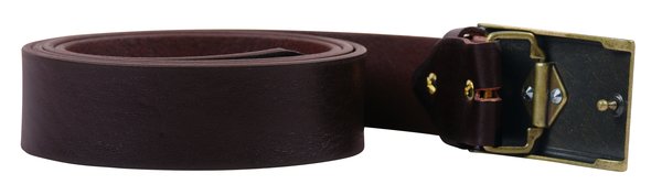 DJV-Jagdgürtel aus robustem Glattleder mit Messing-Koppelschließe, individuell verstellbar