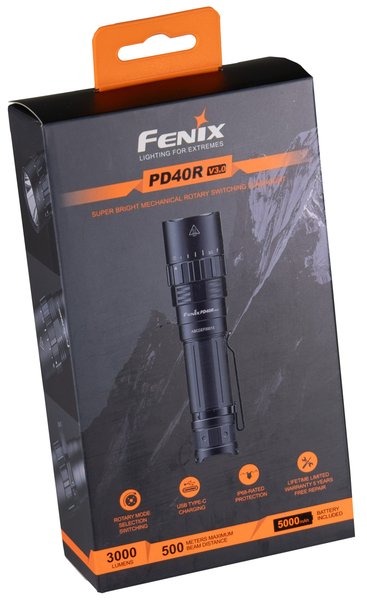 Fenix PD40R V3.0 Leistungsstarke 3000 Lumen LED-Taschenlampe USB-C Wiederaufladbar Wasserdicht Outdoor
