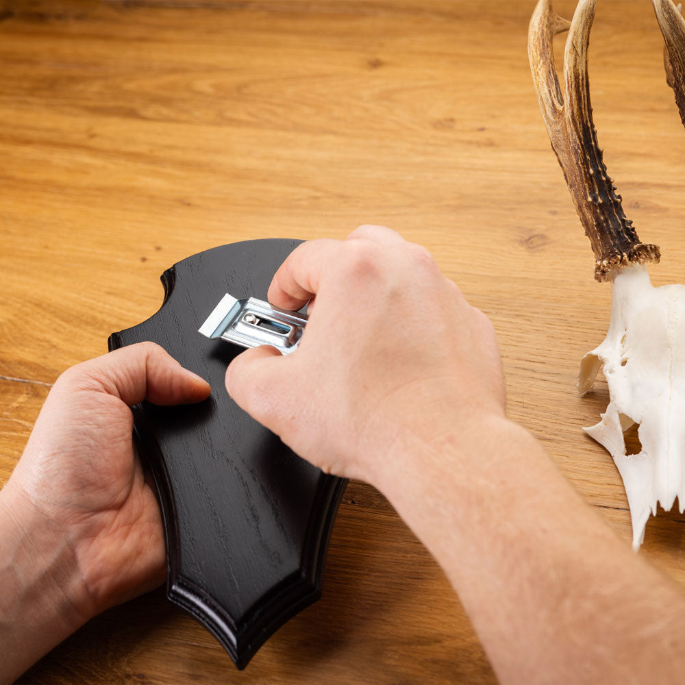 EUROHUNT Metall Gehörnklammern für Rehwild Trophäenmontage Set 5 Stück