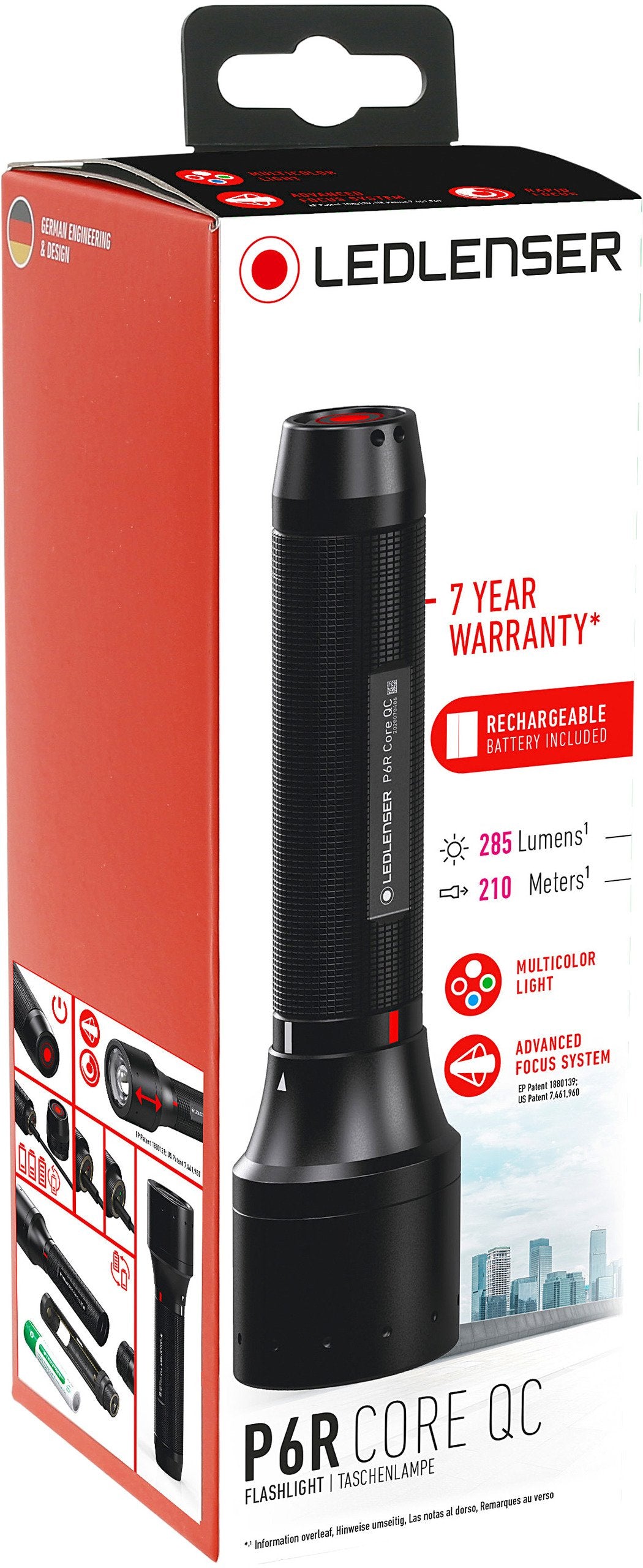 Ledlenser P6R Core QC: Robuste 4-Farb-LED-Taschenlampe für Jagd, Angeln & Outdoor