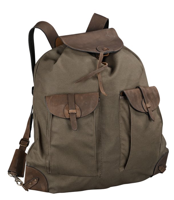 Hubertus Jagdrucksack Canvas: Robuster, Geräumiger 30L Jagd Rucksack mit Lederdetails