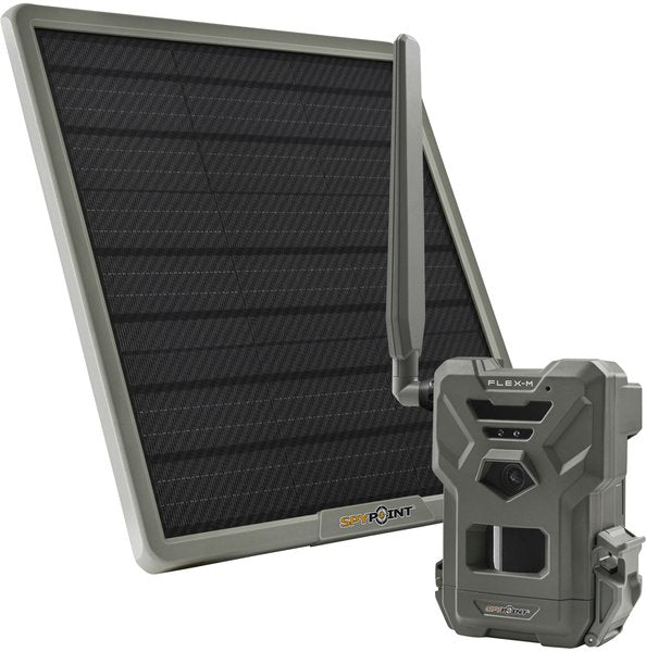 Spypoint Flex-M Wildkamera Set mit Solarpanel: 28MP, 720p Video, Mobilfunk