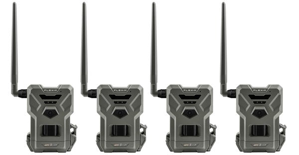 Spypoint Flex-M Wildkamera 4er-Set: 28 MP, Bildübertragung, schnelle Auslösung, IP65 Schutz