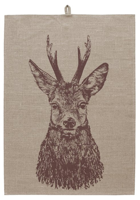 Frohstoff Hochwertiges Leinen Geschirrtuch mit Handgefertigtem Tiermotiv – Natur Pur!
