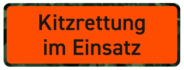 Wilde Hilde Original Magnetschild: Robuste Kitzrettung im Einsatz, UV-beständig