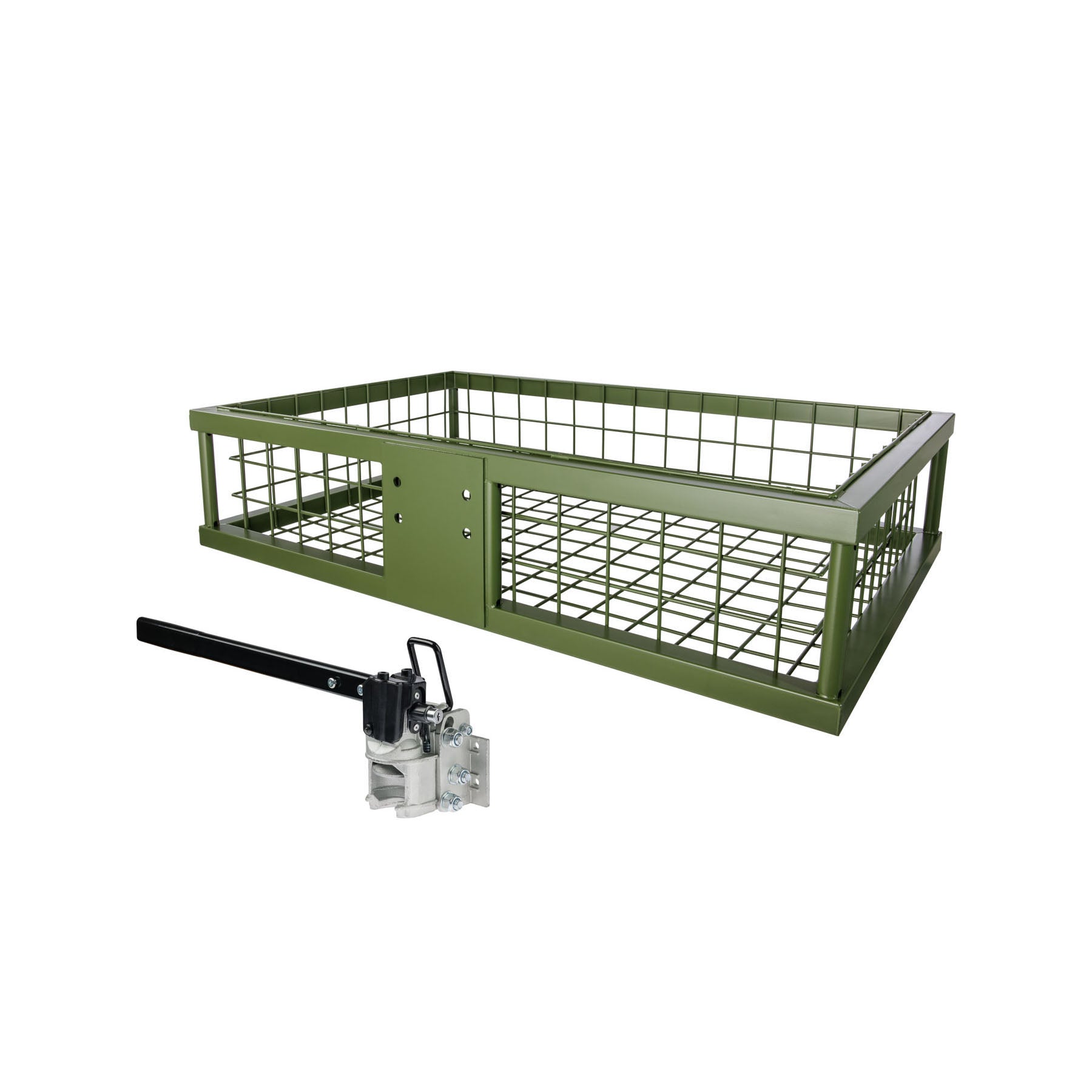 EUROHUNT Heckträger 890x585x200 mm beschichtet mit abklappbarer Schnellkupplung