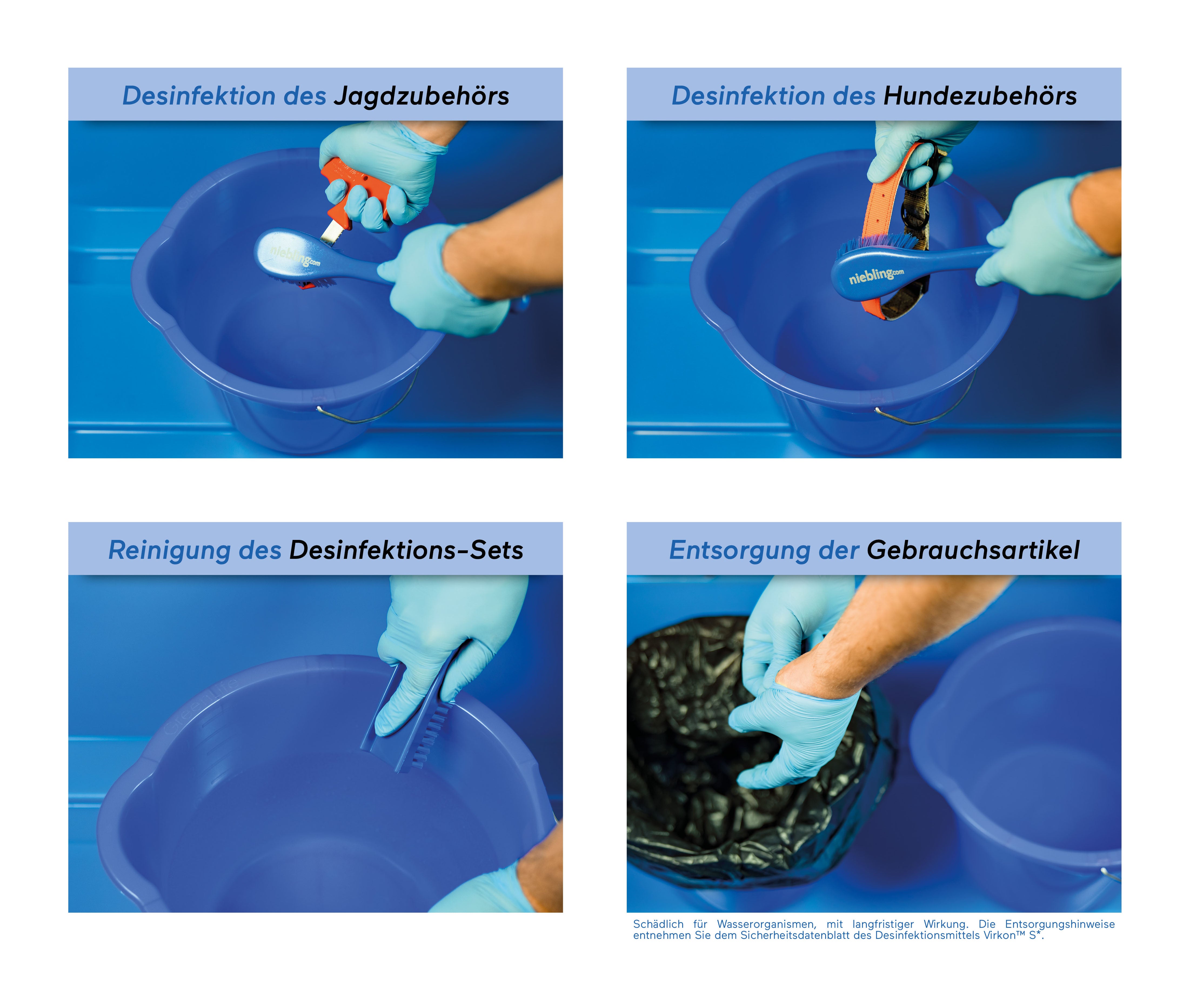 EUROHUNT ASP Desinfektionsset Virkon S zur Reinigung von Jagdausrüstung