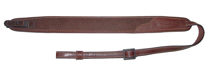 Niggeloh Classic Loden Gewehrriemen – Rutschfest, Leicht, Neopren, Leder, Schnellverschluss, Braun