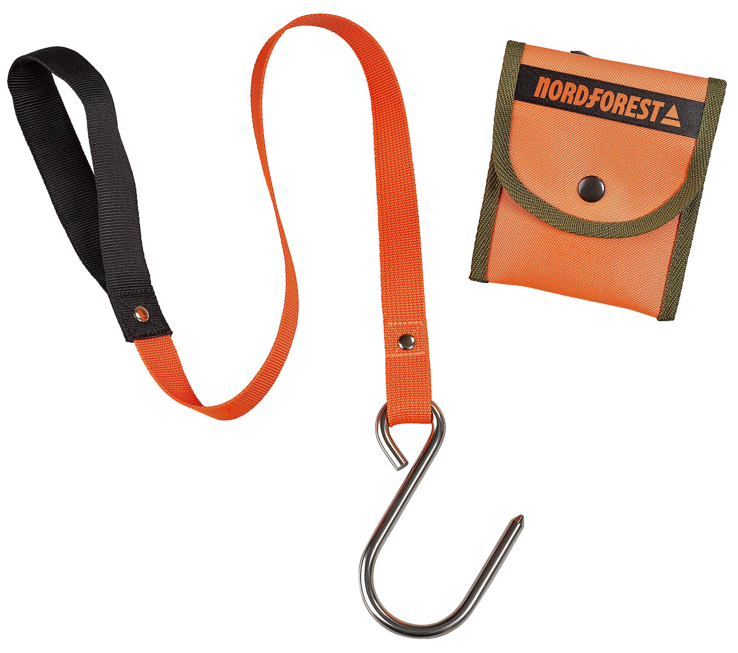 Nordforest Hunting Bergehilfe – Robustes, Leuchtoranges Gurtband mit V2A-Wildhaken