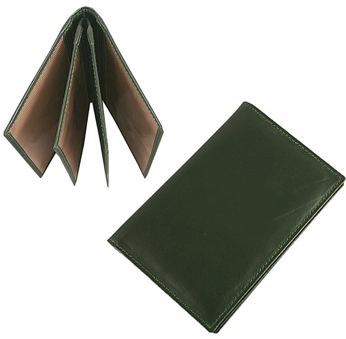 Elegante Grüne Leder Dokumententasche für Jagdschein & Waffenbesitzkarte – 6 Fächer