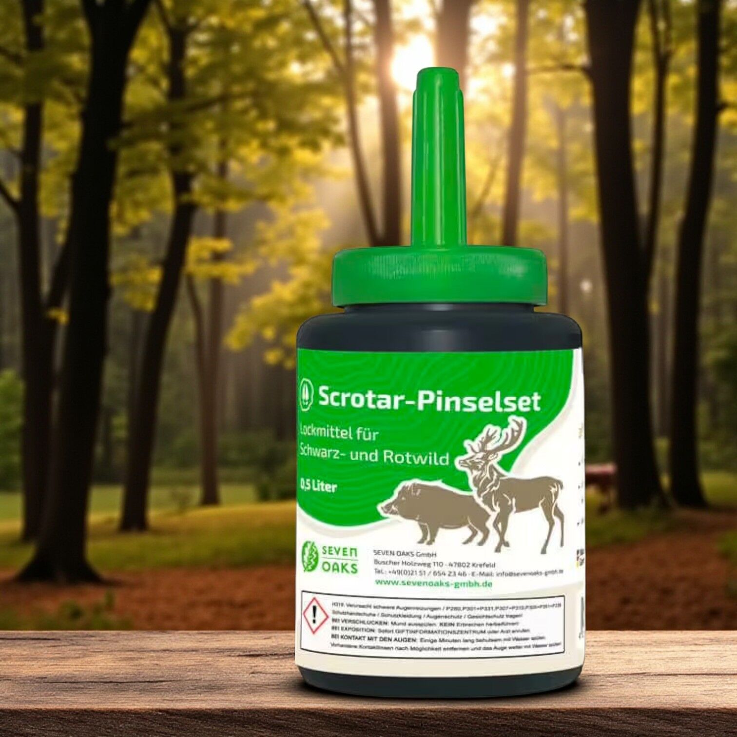 Scrotar Buchenholzteer Pinselflasche 0.5L - Praktisches Wildlockmittel für Schwarzwild