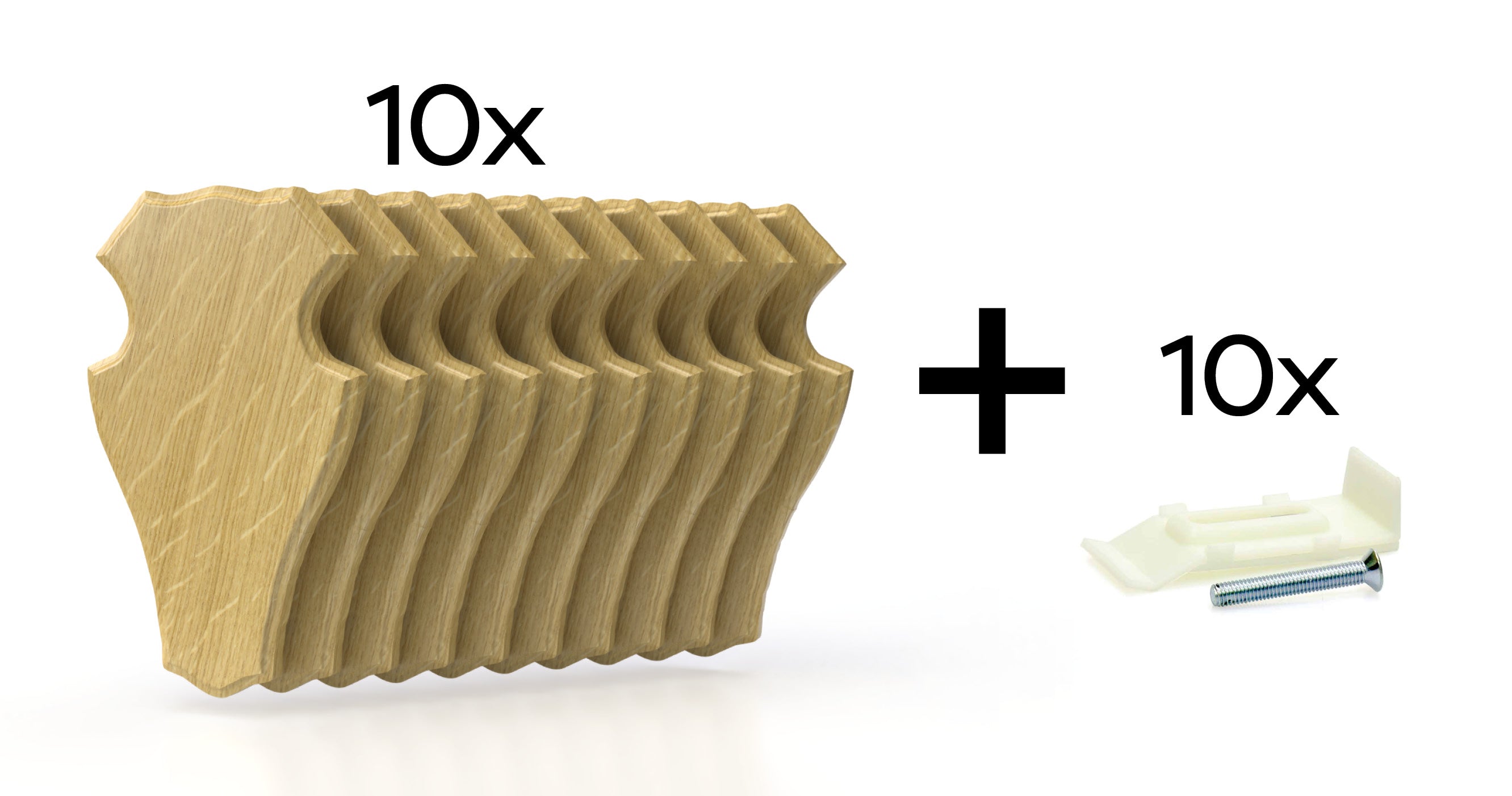 Edles Rehbockbrett Eiche hell 19x12 cm 10er Set mit Klammern