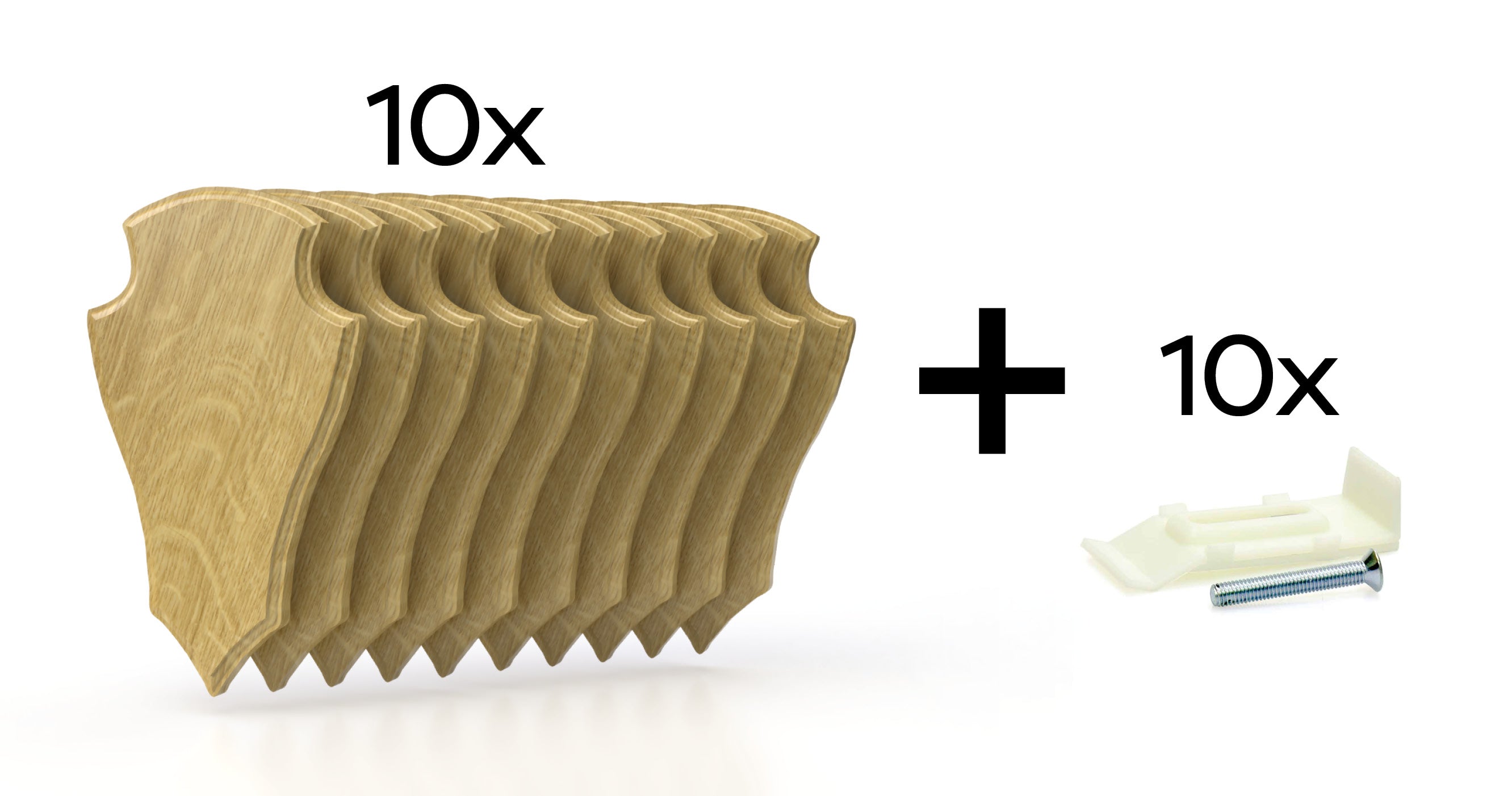 Rehbockbrett Eiche hell 19x12cm Trophäenschild 10er Set mit Klammern