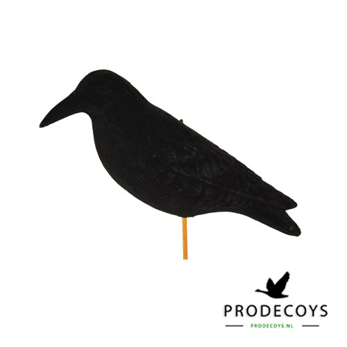 Premium Beflockte Magnum Lockkrähe Wachend 50cm – Realistische Windbewegung für Effektive Krähenjagd