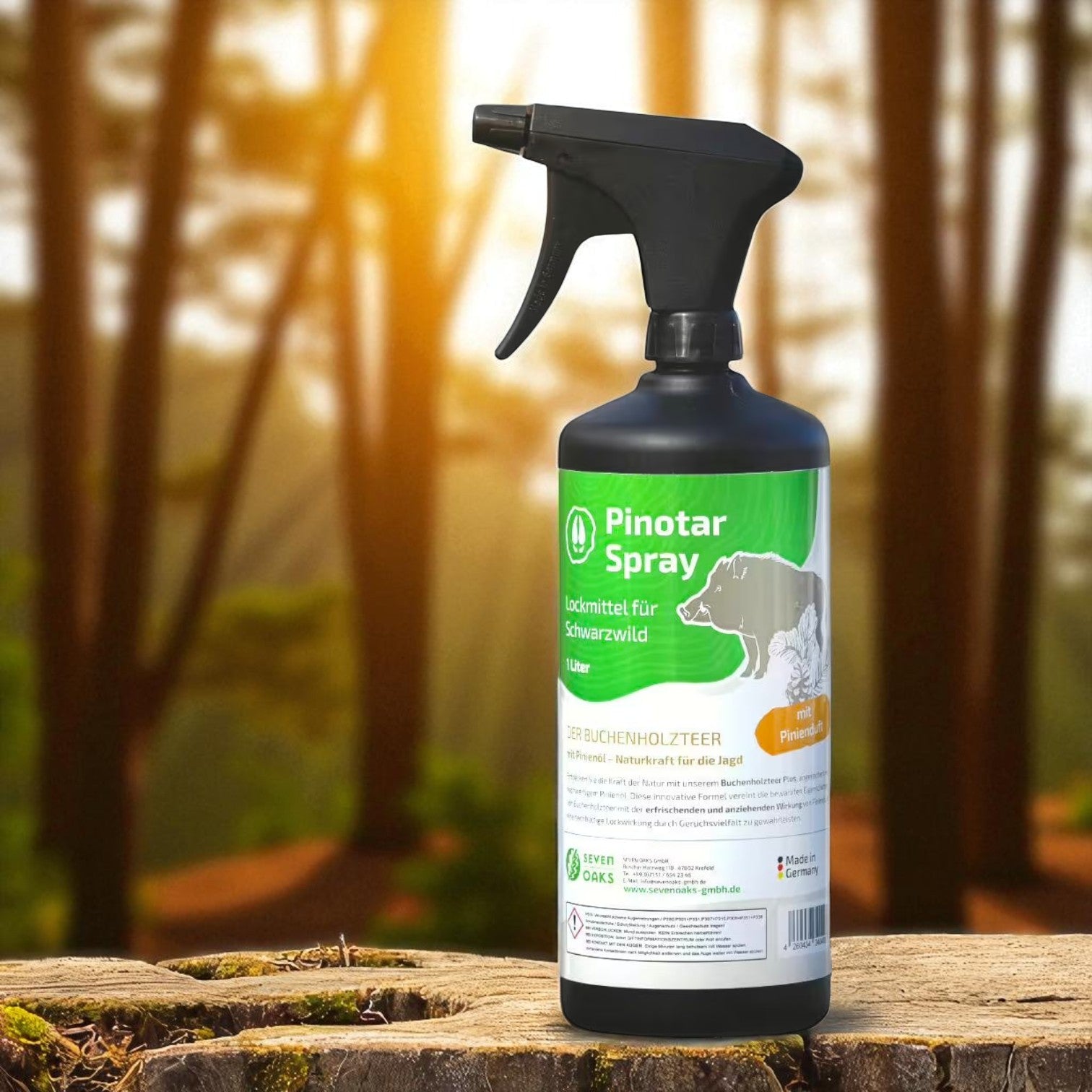 Pinotar Spray 1L: Effektives Buchenholzteer Lockmittel mit Pinienöl für Schwarzwild