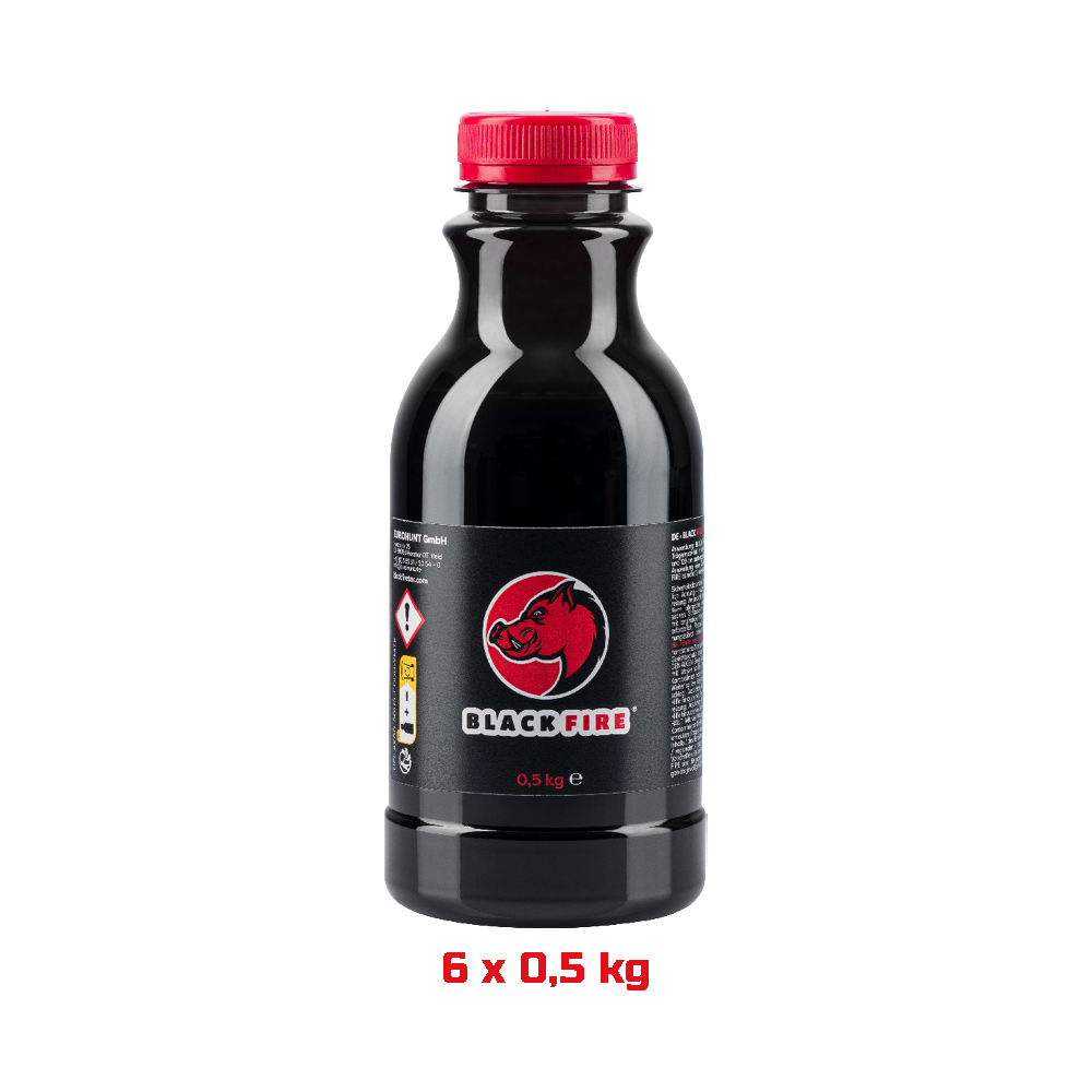 BLACK FIRE Buchenholzteer Original 0,5 kg 6er Pack für Wildschweine