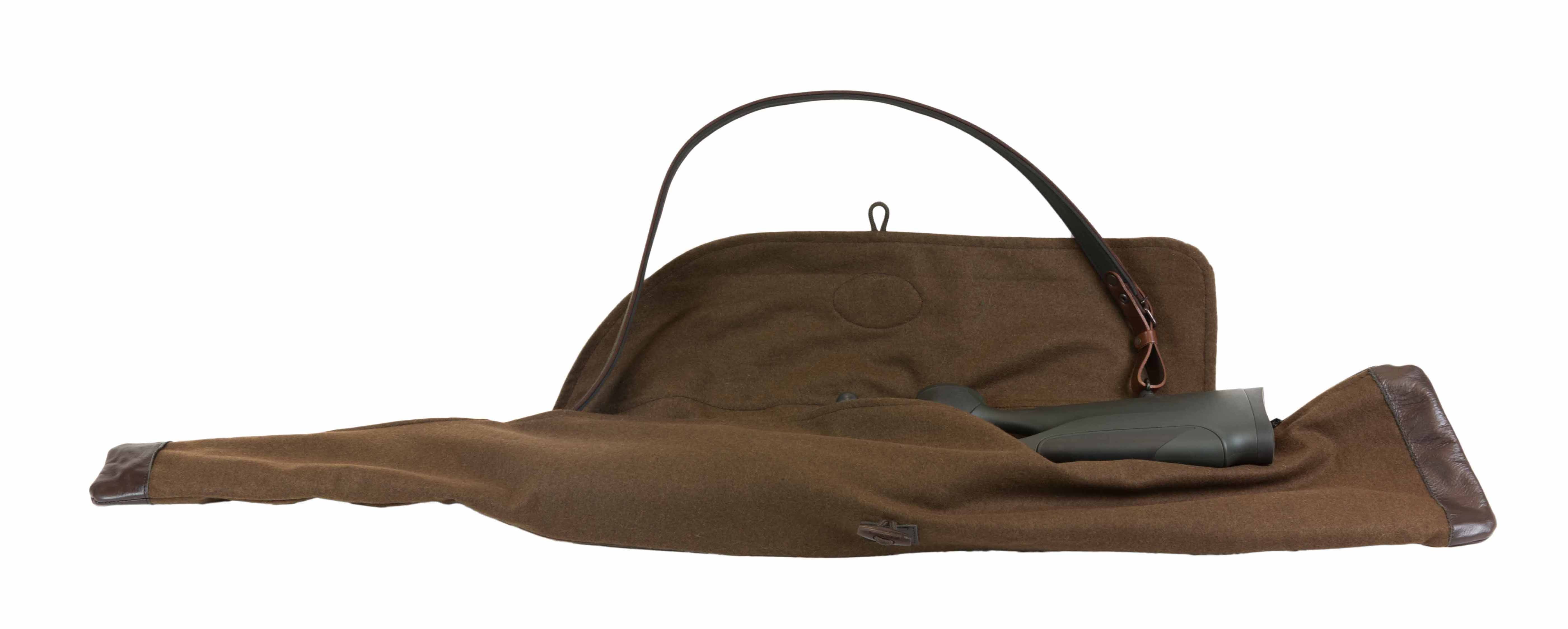 EUROHUNT elegantes Waffenfutteral 125cm mit Büffelleder Applikationen