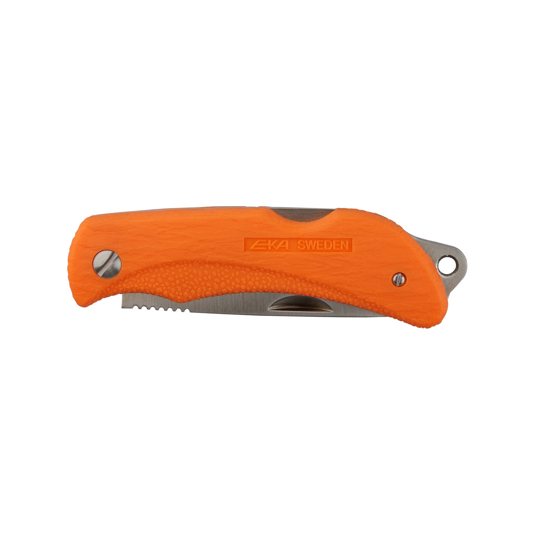 EKA Swede 8 Orange Outdoor Klappmesser mit robustem Proflex-Grip Griff