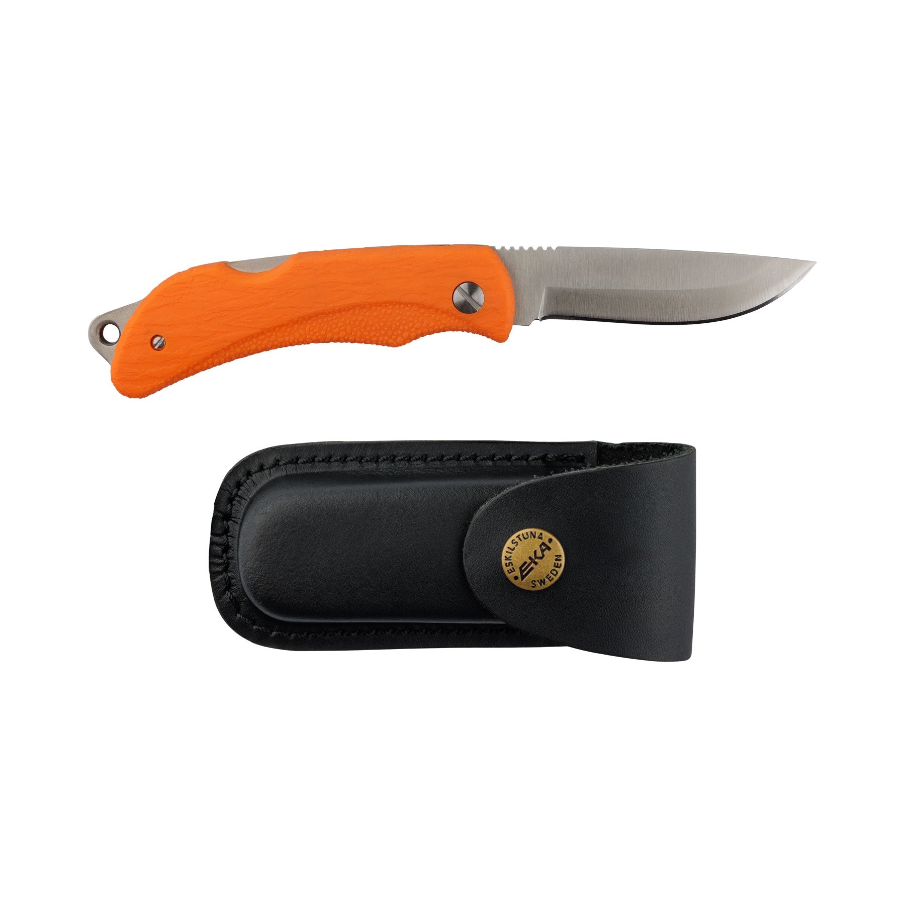 EKA Swede 8 Orange Outdoor Klappmesser mit robustem Proflex-Grip Griff