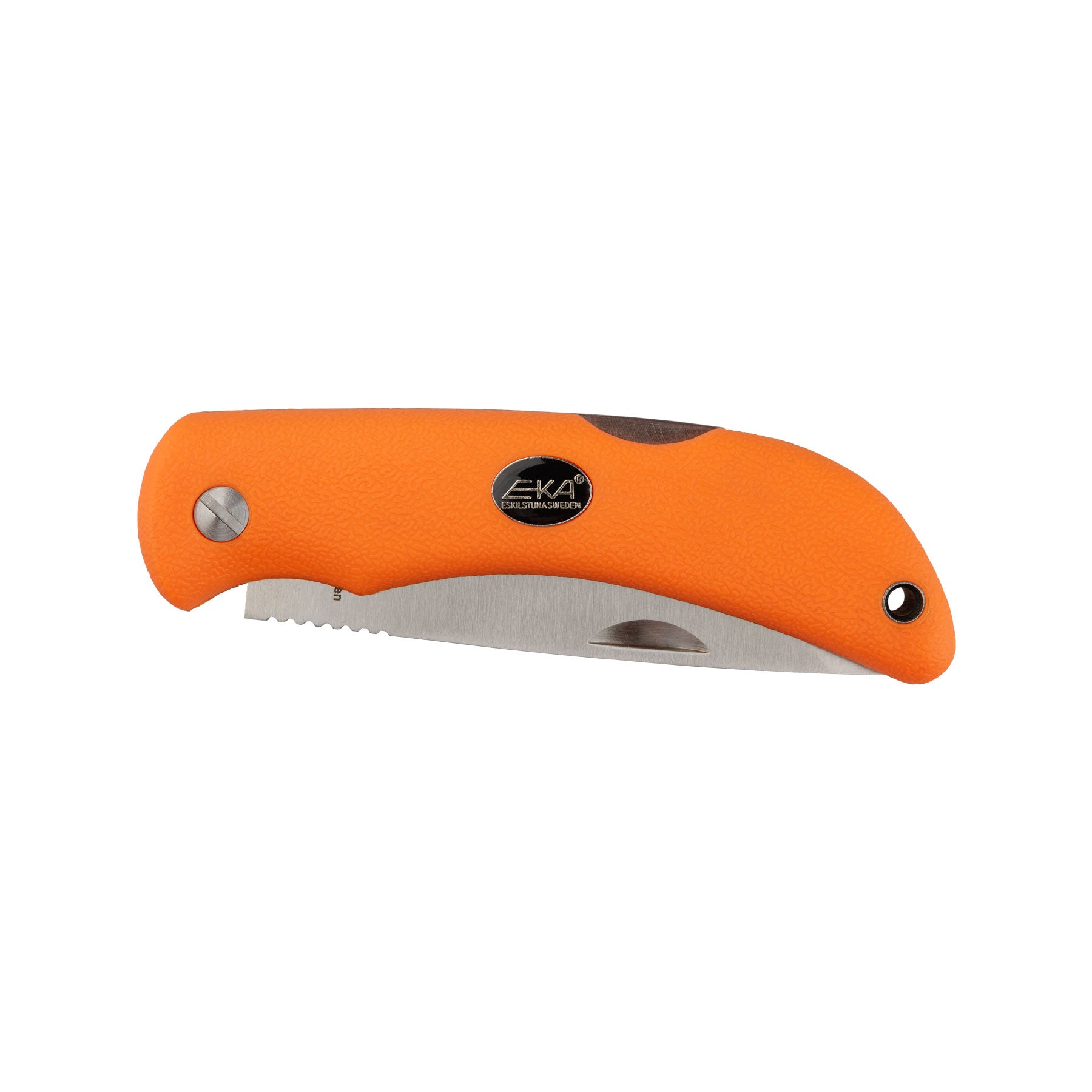 EKA Swede 10 Orange Robustes Jagdmesser mit Sandvik-Stahl Klinge und Proflex-Griff