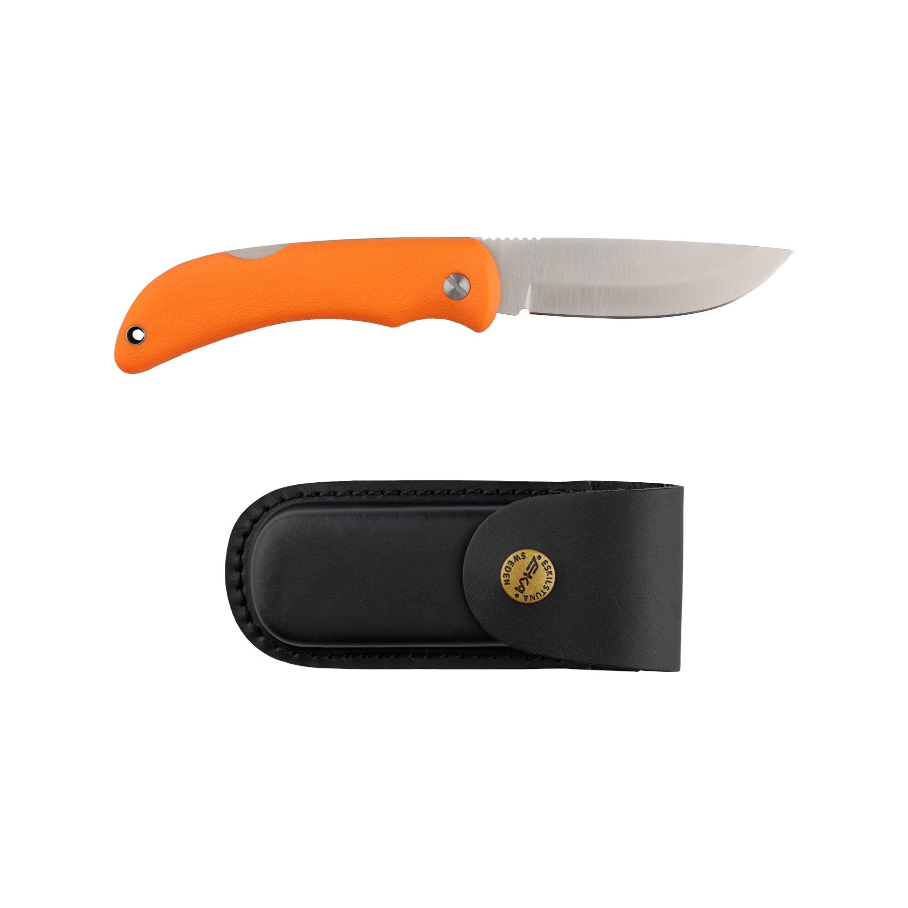 EKA Swede 10 Orange Robustes Jagdmesser mit Sandvik-Stahl Klinge und Proflex-Griff