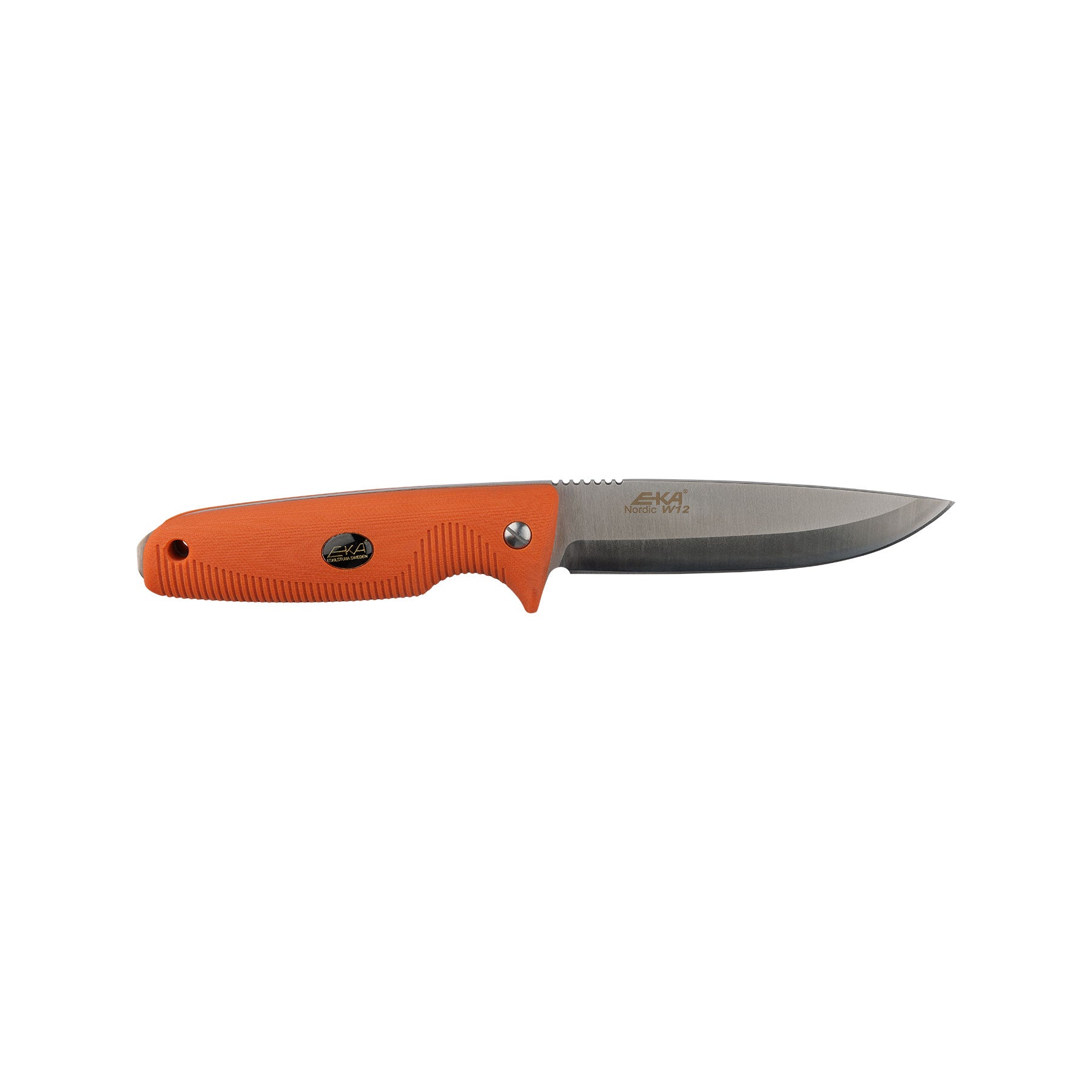 EKA Nordic W12 Orange Robustes Survival- und Jagdmesser mit Vollerl-Klinge