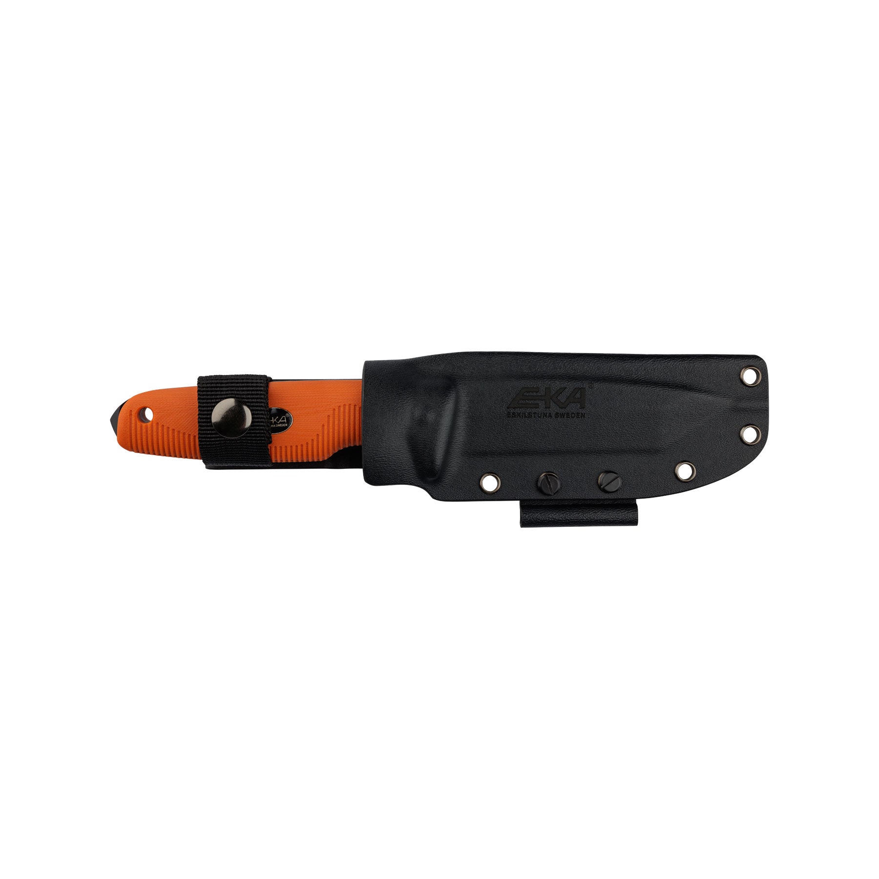 EKA Nordic T12 Orange Robustes Überlebensmesser mit Drop-Point Klinge