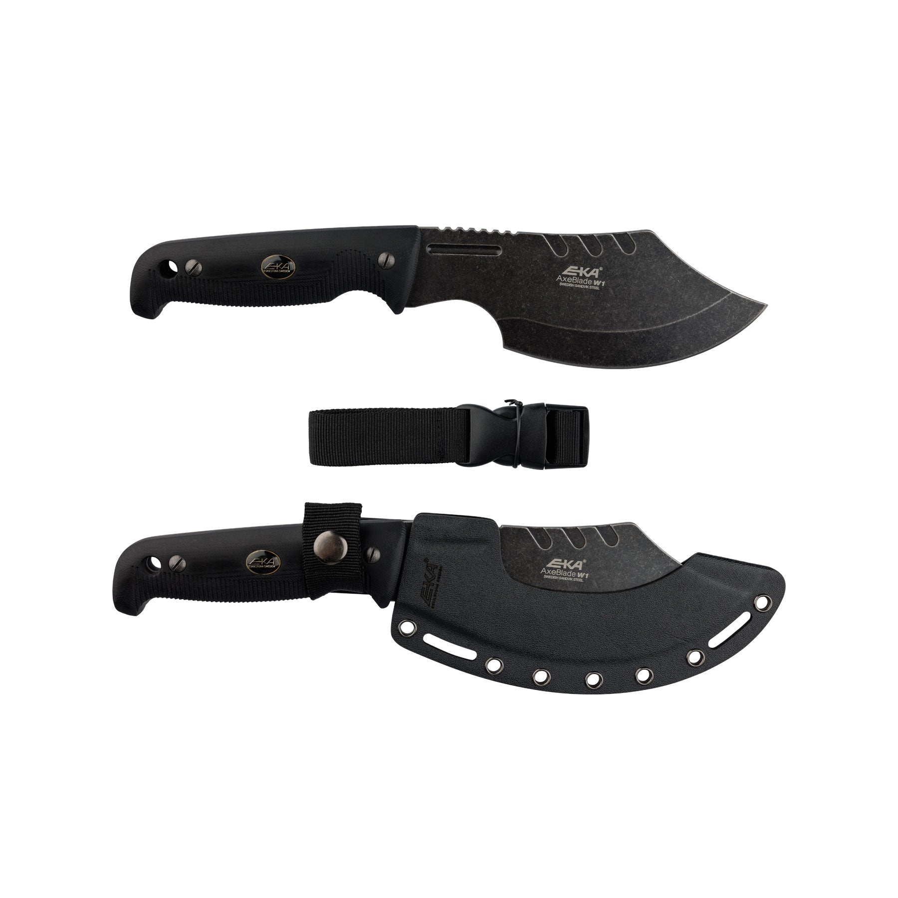 EKA AxeBlade W1 Black Mehrzweck-Axt für Bushcraft und Jagd