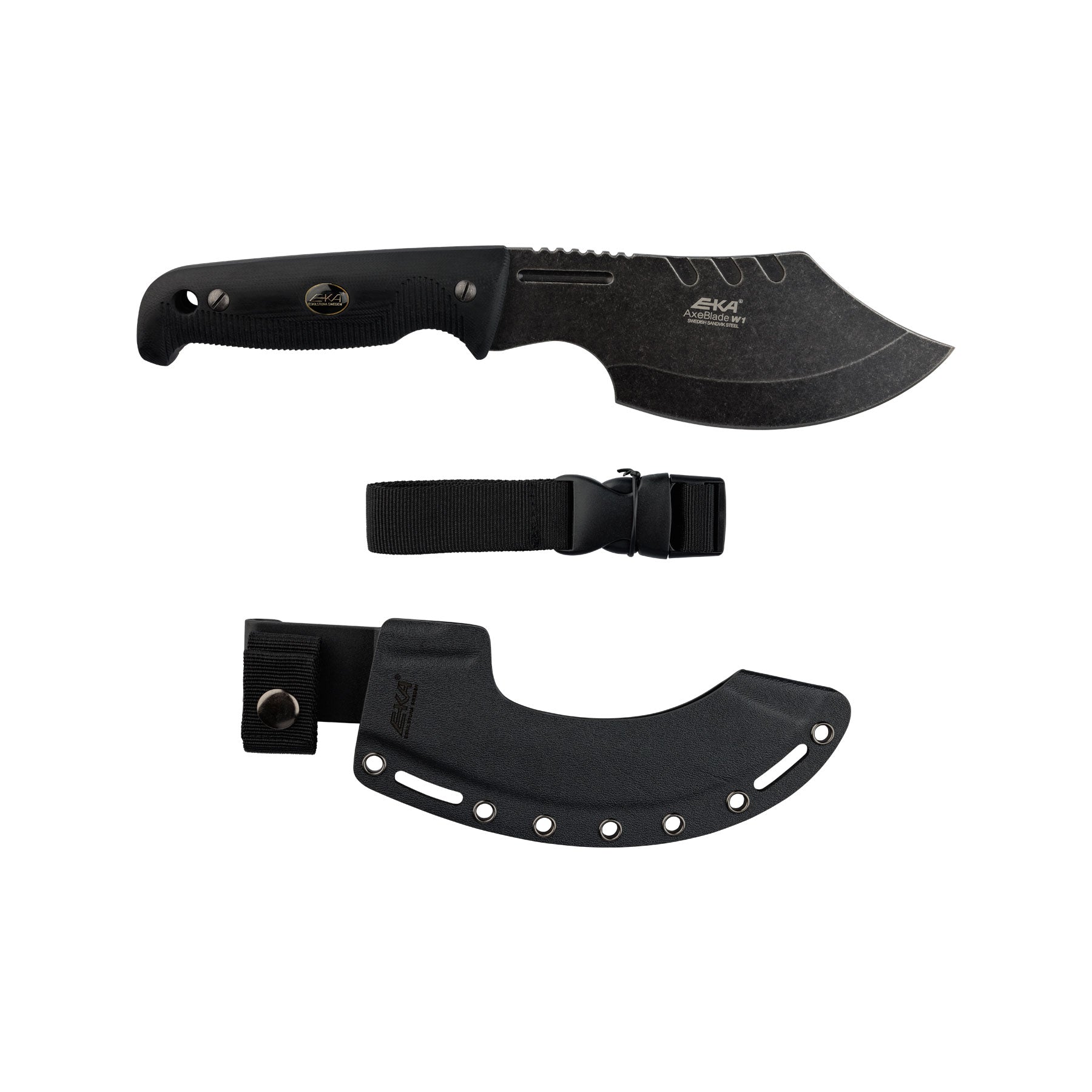 EKA AxeBlade W1 Black Mehrzweck-Axt für Bushcraft und Jagd