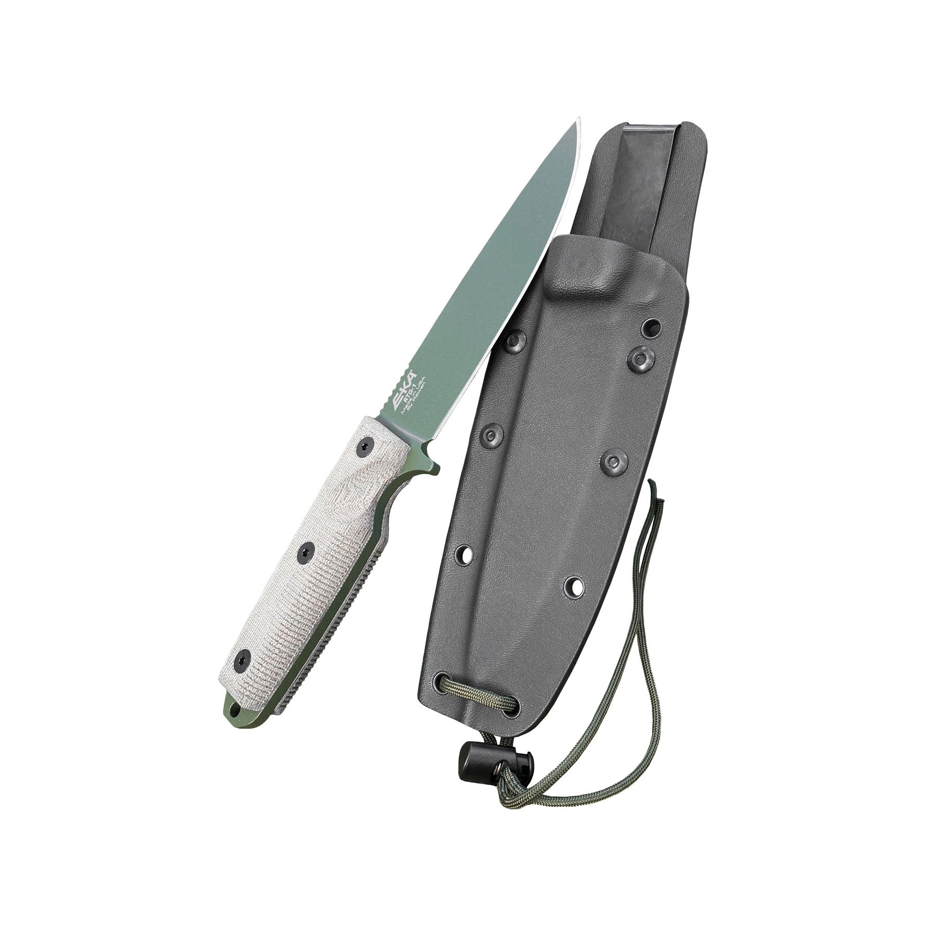 EKA RTG1 Outdoormesser mit Olive-Klinge und Micarta-Griff