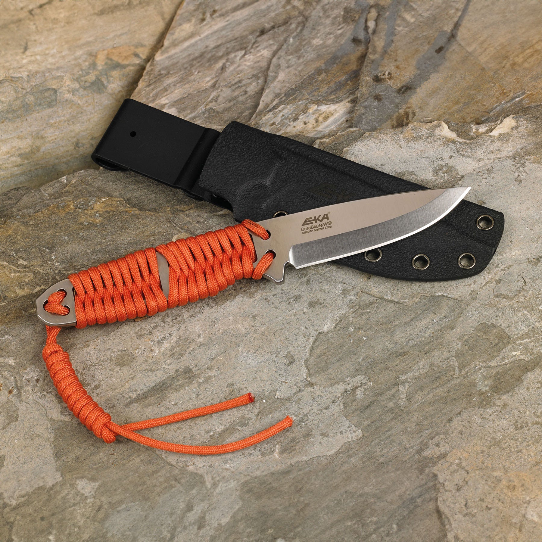 EKA Cordblade W9 Jagdmesser mit Paracord-Griff und Kydex-Scheide
