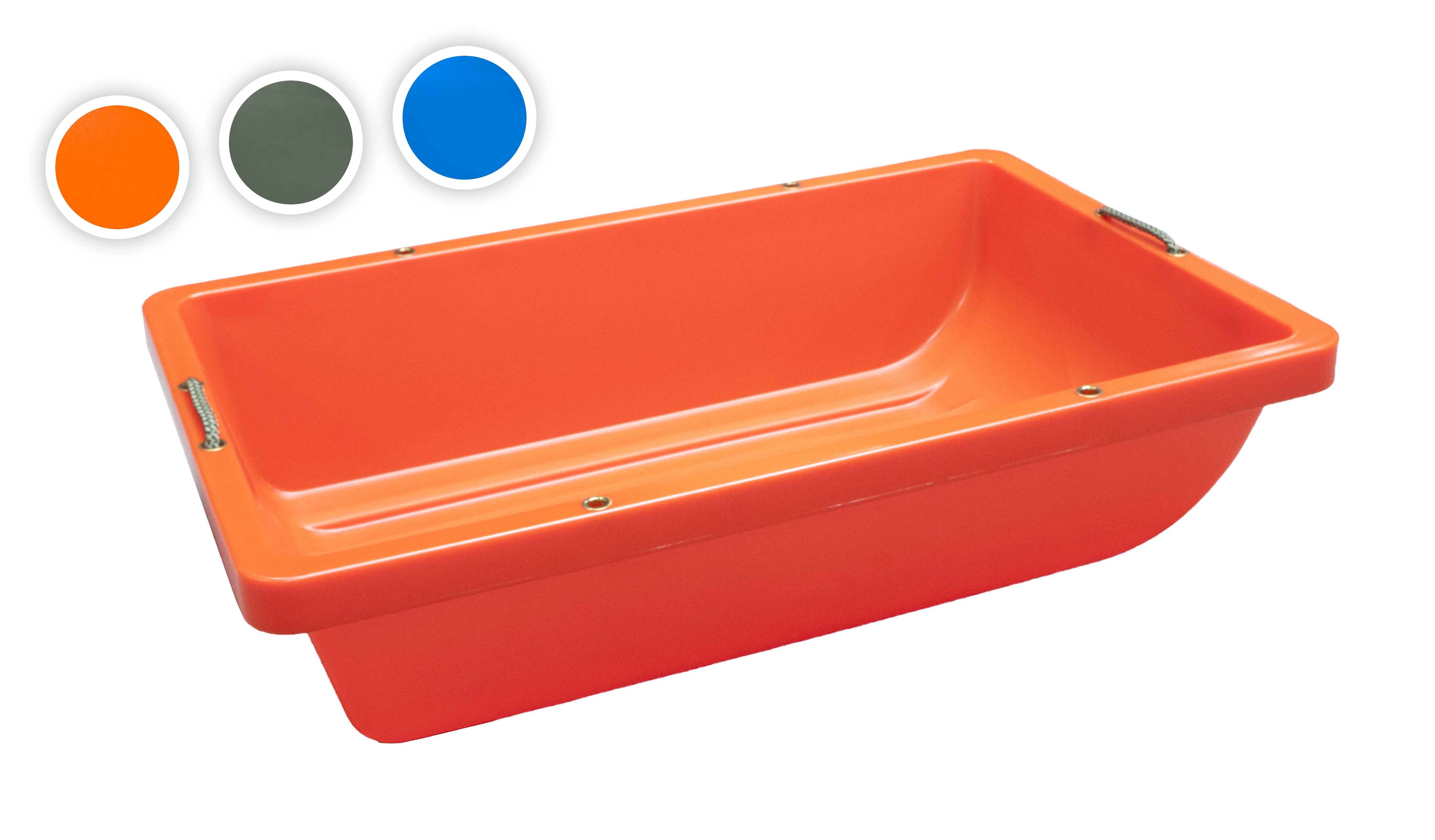 Robuste EUROHUNT Forstwanne Wildwanne mit Schlittenbug Orange 90cm