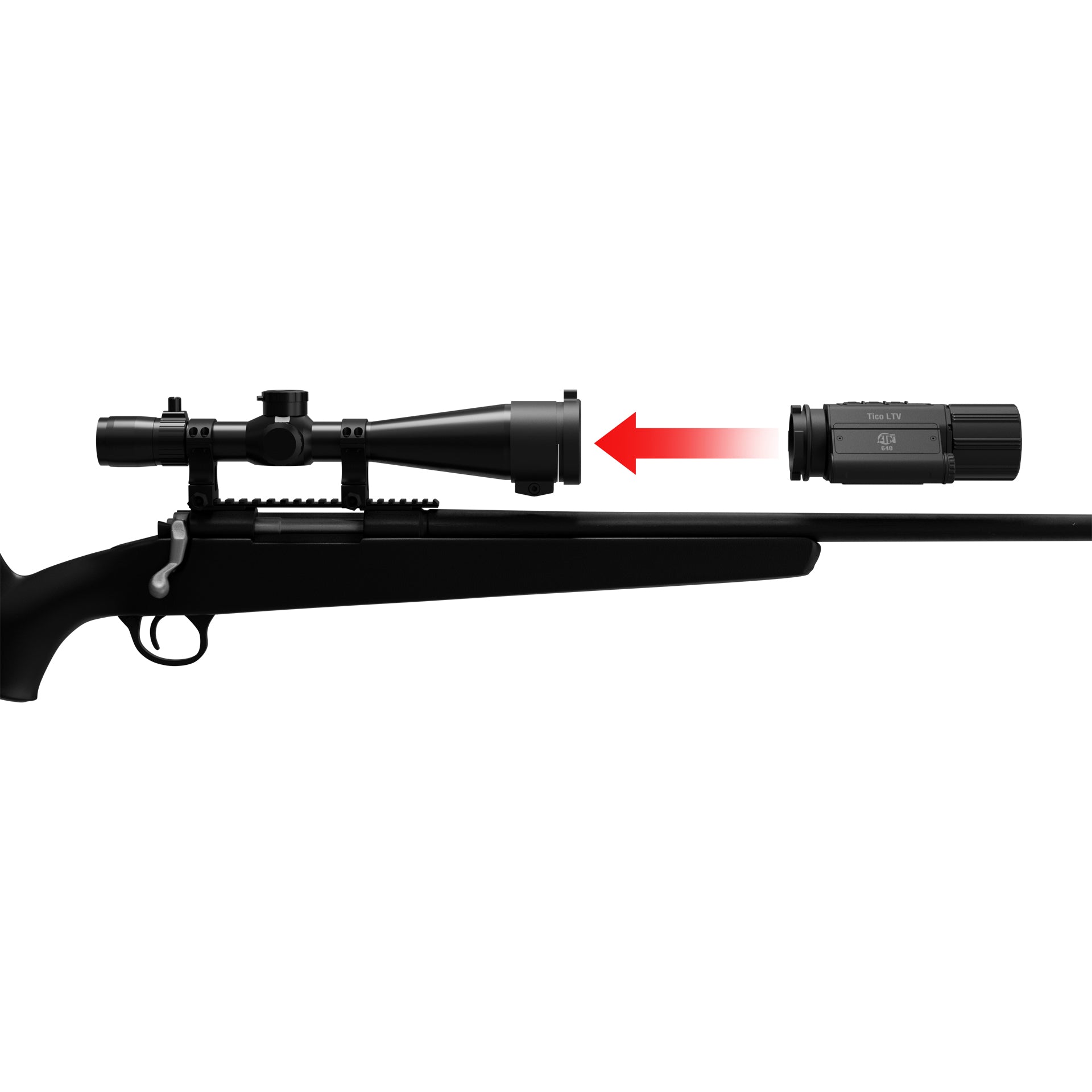 ATN TICO-LTV 650X Wärmebild-Vorsatzgerät für Tageslichtoptik mit SharpIR©-KI-Technologie