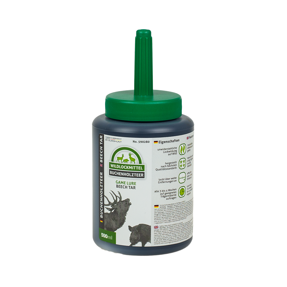 Eurohunt Buchenholzteer 500g Dose mit Pinsel Lockmittel für Schwarzwild