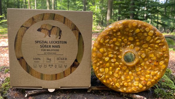 Wildlutscher Spezial-Leckstein Süßer Mais: Natürliches, langanhaltendes Lockmittel für Wildtiere