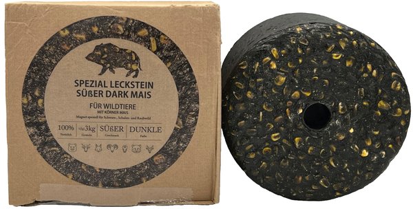 Wildlutscher Spezial-Leckstein Dunkelmais: Unwiderstehliche Anziehung für Schalen-, Raub- & Schwarzwild