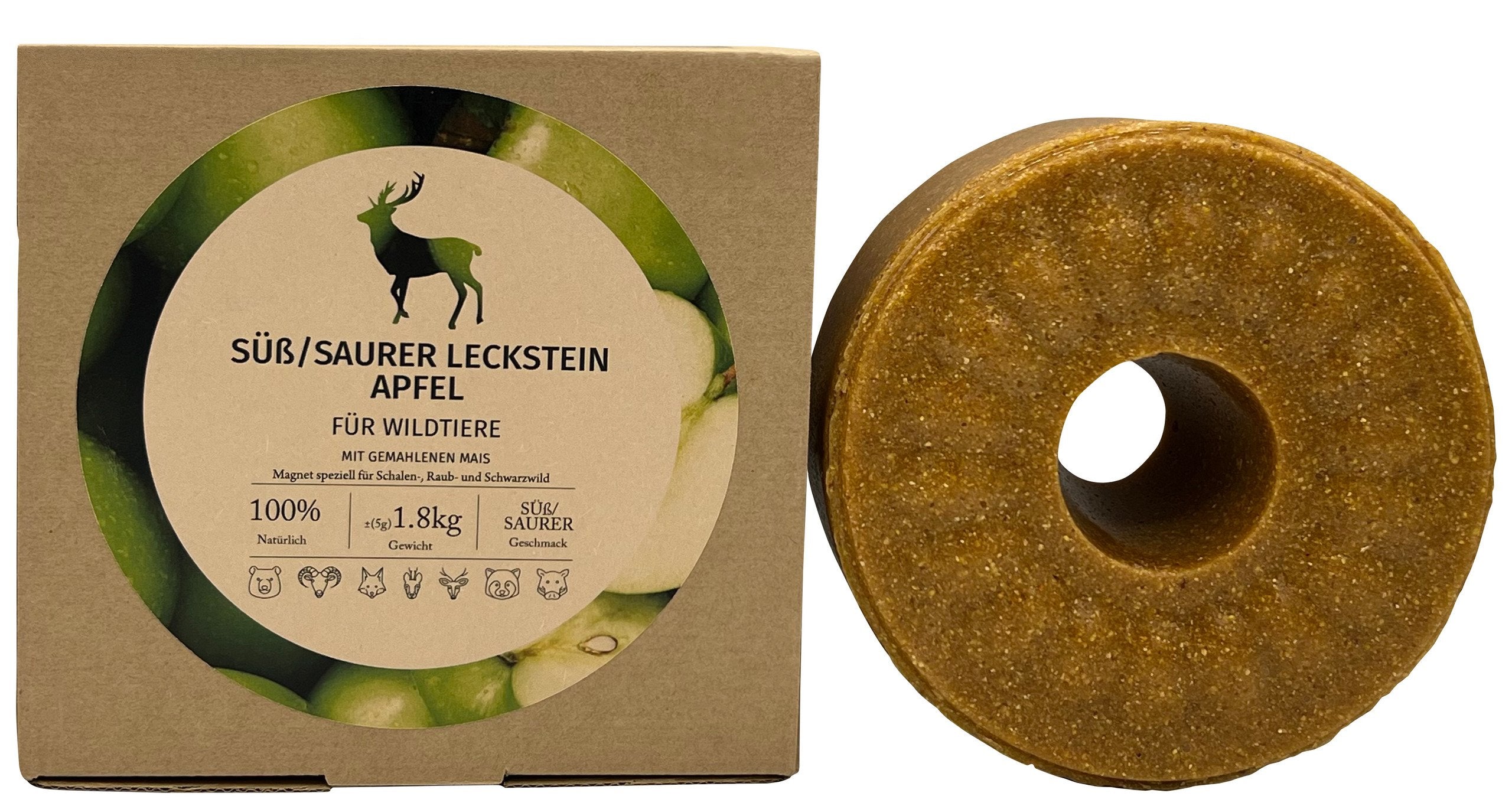 Wildlutscher Spezial-Leckstein Süßsaurer Apfel: Hochwirksamer, langanhaltender Wildlockstoff