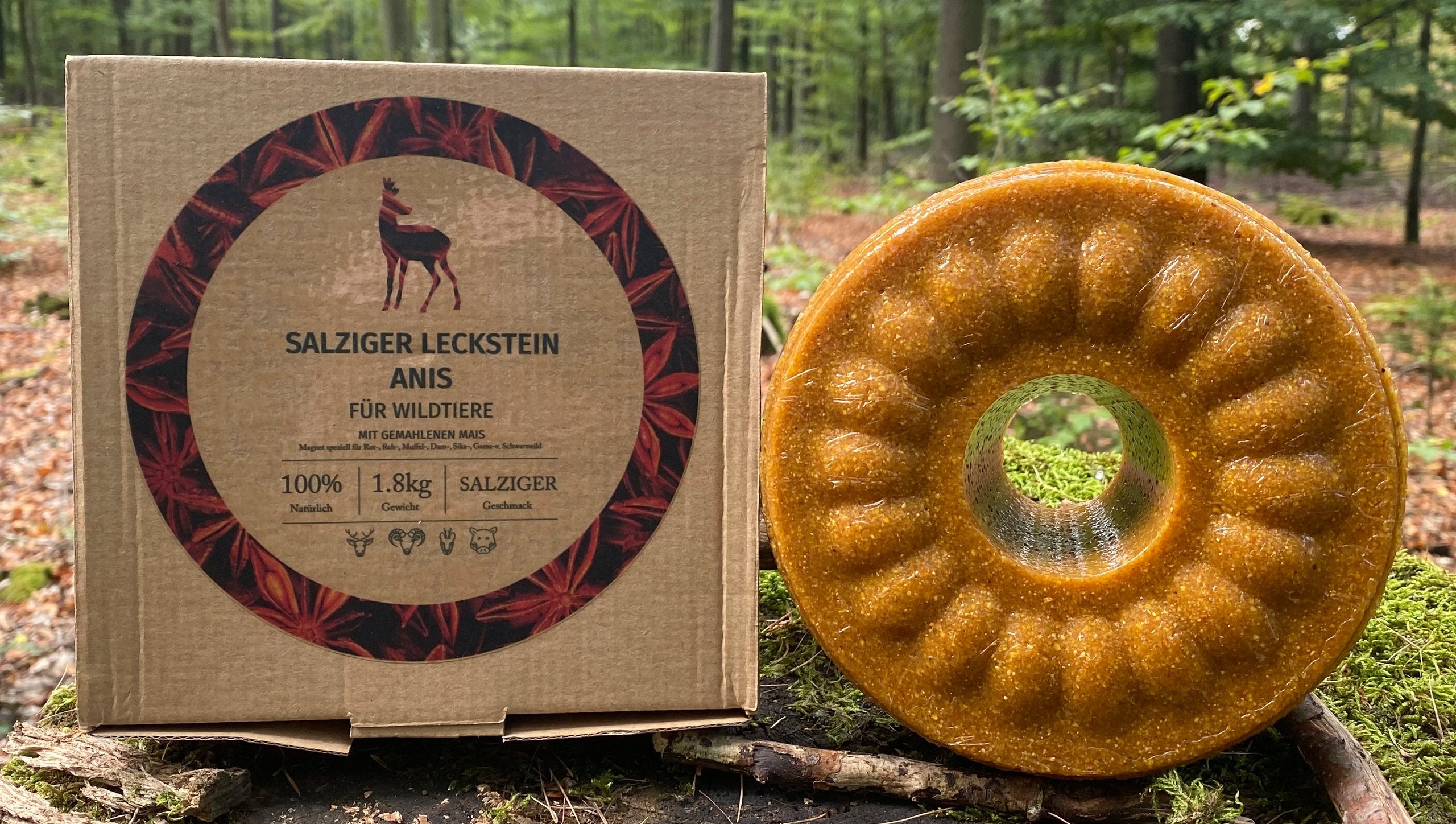 Wildlutscher Spezial-Leckstein Anis für Reh, Rot, Schwarz, Muffelwild – Effektive Lockwirkung