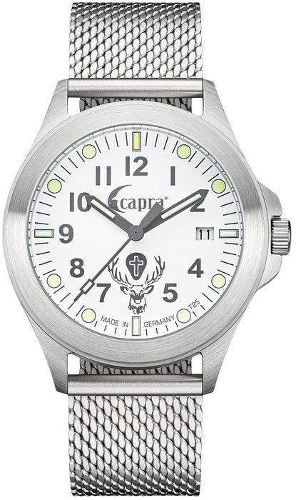 Capra Eifel Hirschmotiv Jagduhr - H3-GTLS, Schweizer Quarzwerk, 50m Wasserdicht